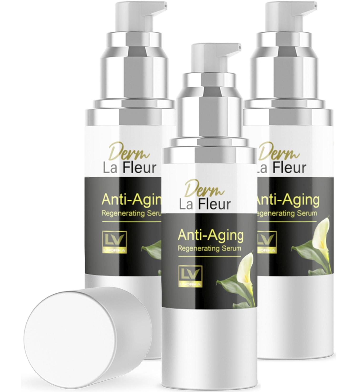 3 Pack - Derm La Fleur Anti- Aging Serum - Derm La Fleur Plus Derm La Fleur Luxe 3 Bottles Serum For 3 Months Derma Fleur Moisturizing Skin Conditioner. - Buy Online on GoSupps.com