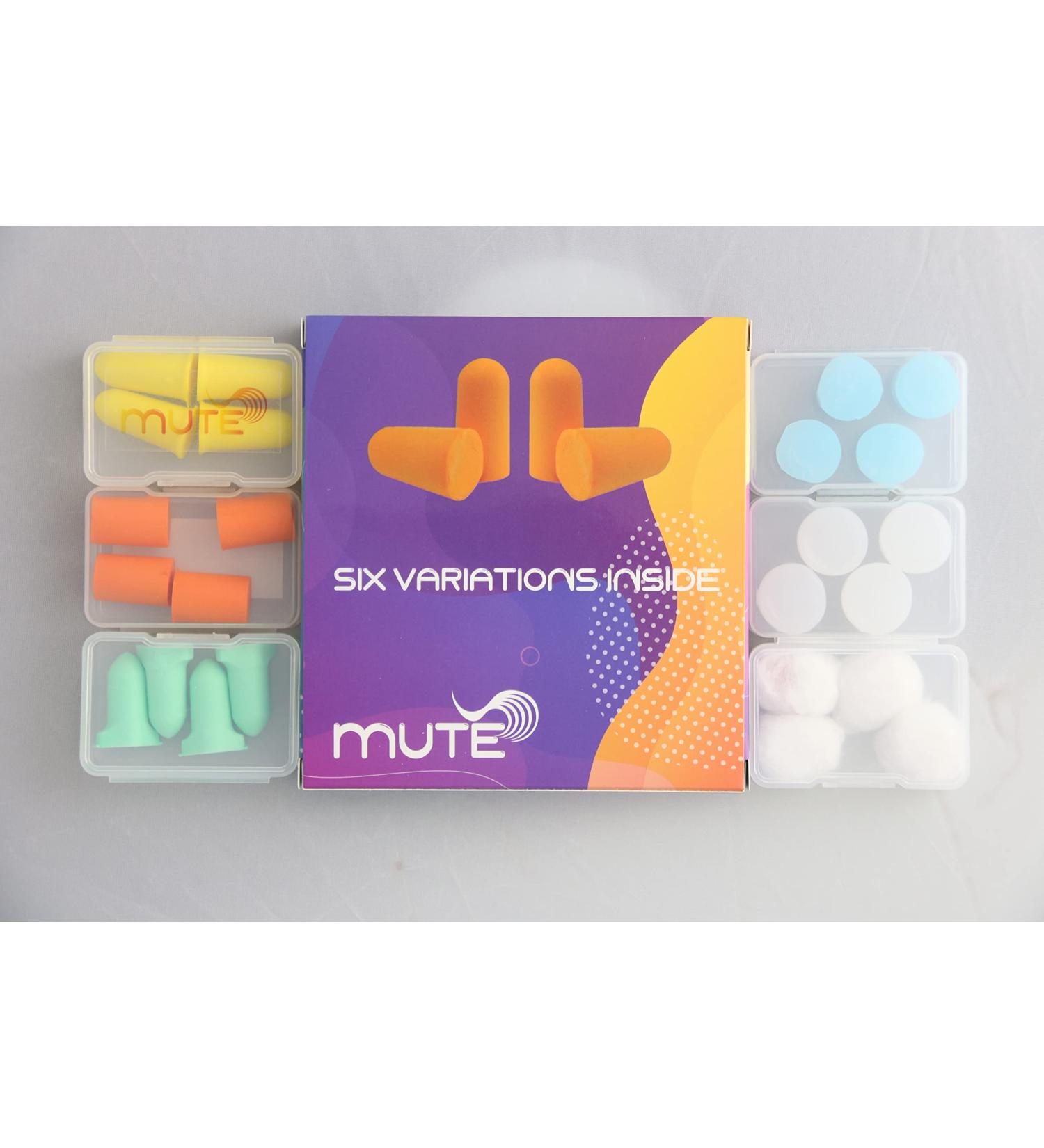 Mute Earplugs for Sleeping, Studying, Shooting & Traveling - Foam, Silicone & Wax Cotton - Test Set for Best Fit - Buy Online on GoSupps.com