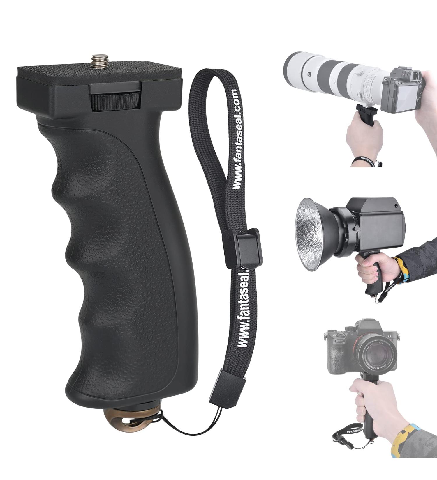 Universal Ergonomic Camera Stabilizer & Selfie Stick for Vlogging | Handheld Monopod with Light Holder | DSLR & Mirrorless Camcorder Accessories - Buy Online on GoSupps.com