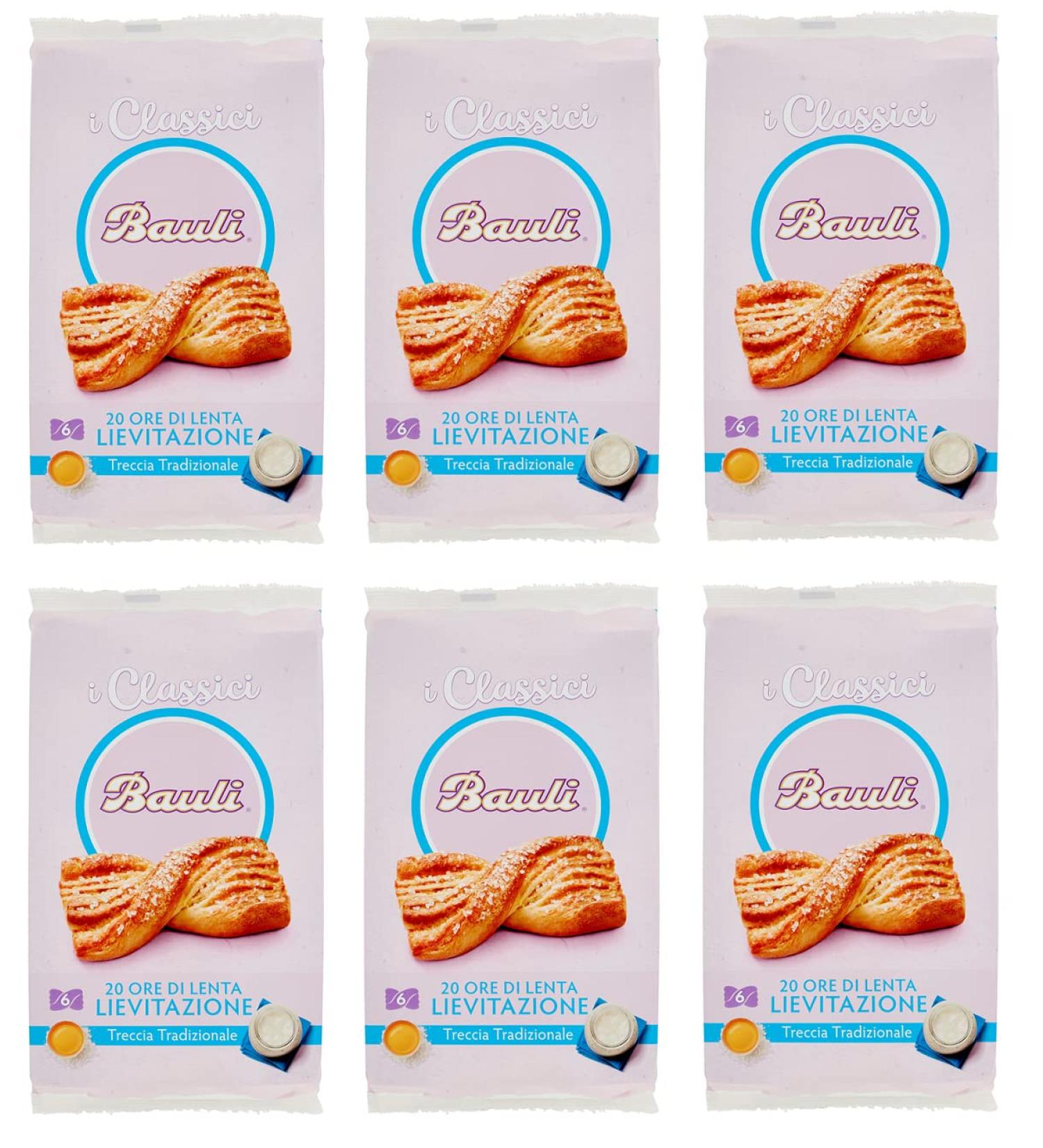  Bauli Bauli Treccia Pack of 6 traditional puff pastry braids 240g each each pack contains 6 braids of 40g - Buy Online on GoSupps.com