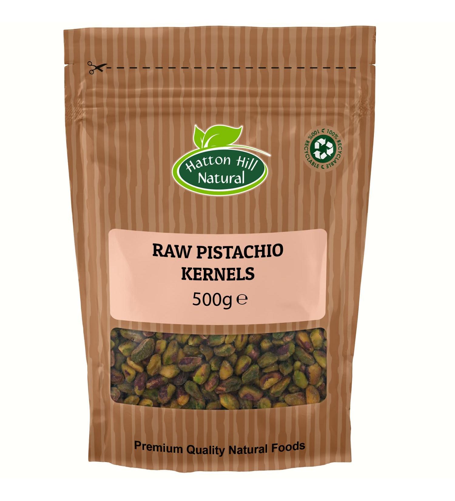 Raw Pistachio Kernels (Unsalted) 500g by Hatton Hill - Free UK Delivery