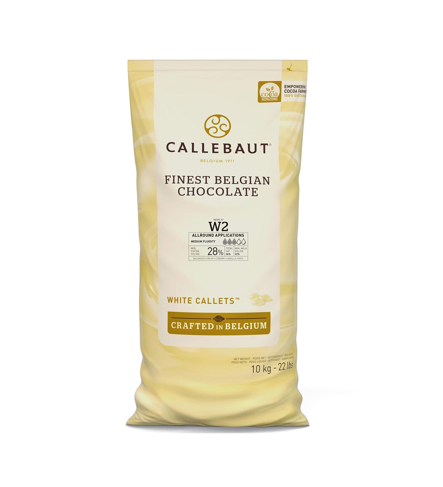 Callebaut | White Chocolate Recipe N W2 10kg Callets | perfectly balanced and round taste | 28% Cocoa | - Buy Online on GoSupps.com