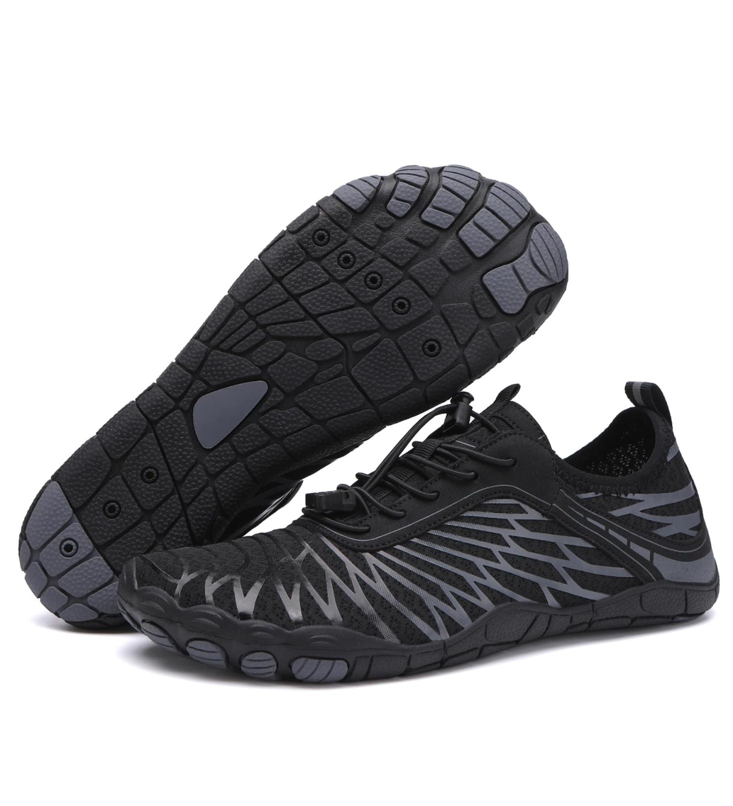 Ashion Unisex Barefoot Shoes - Breathable Water Shoes for Men & Women | Slipproof Summer Beach Aquasiums 39 EU - Gray & Black - Buy Online on GoSupps.com