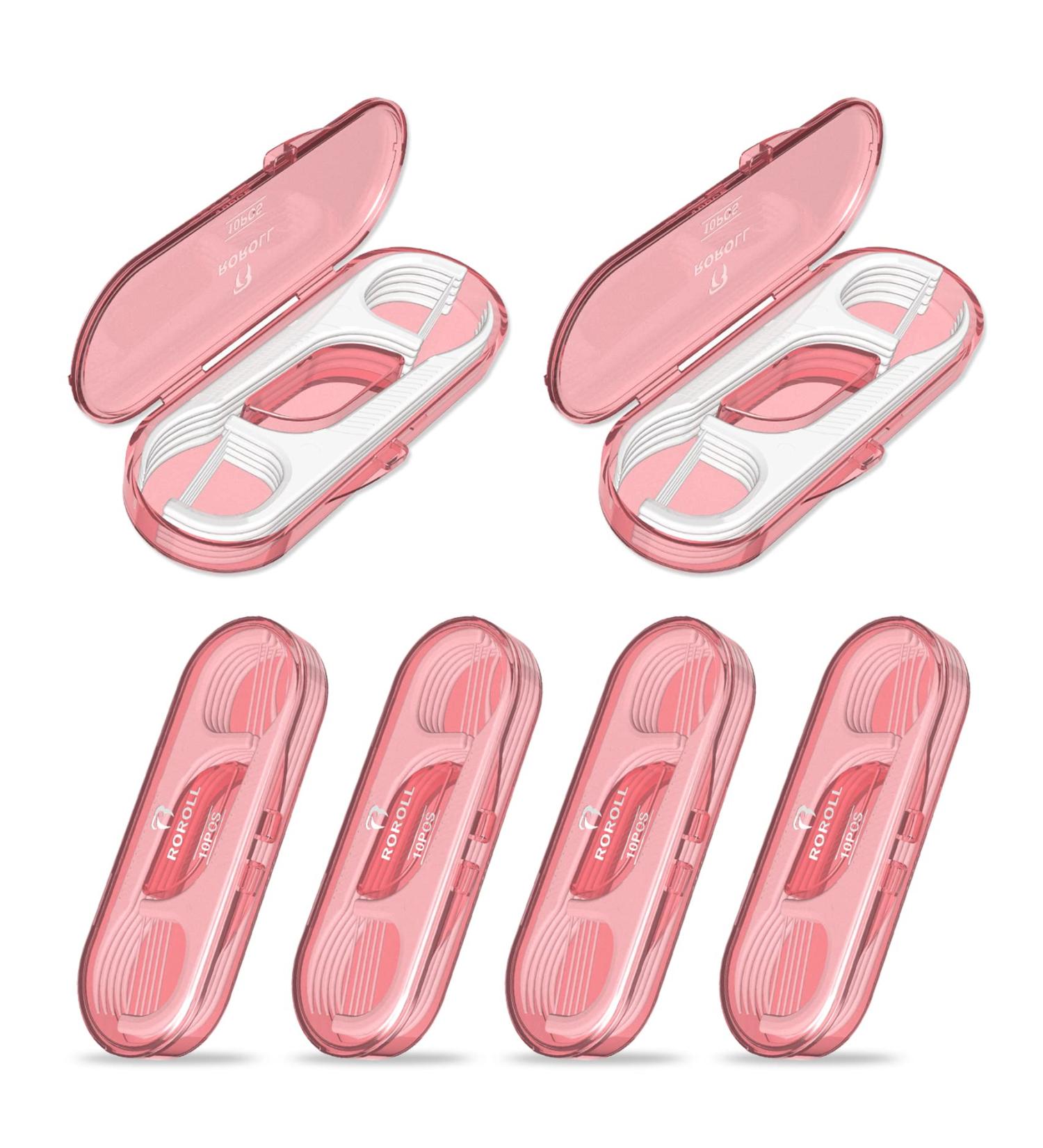 LIAMOSS Girly Pink Dental Floss Picks Travel Cases - 60 Count Portable Floss Toothpicks for Teeth Cleaning on the Go - Buy Online on GoSupps.com