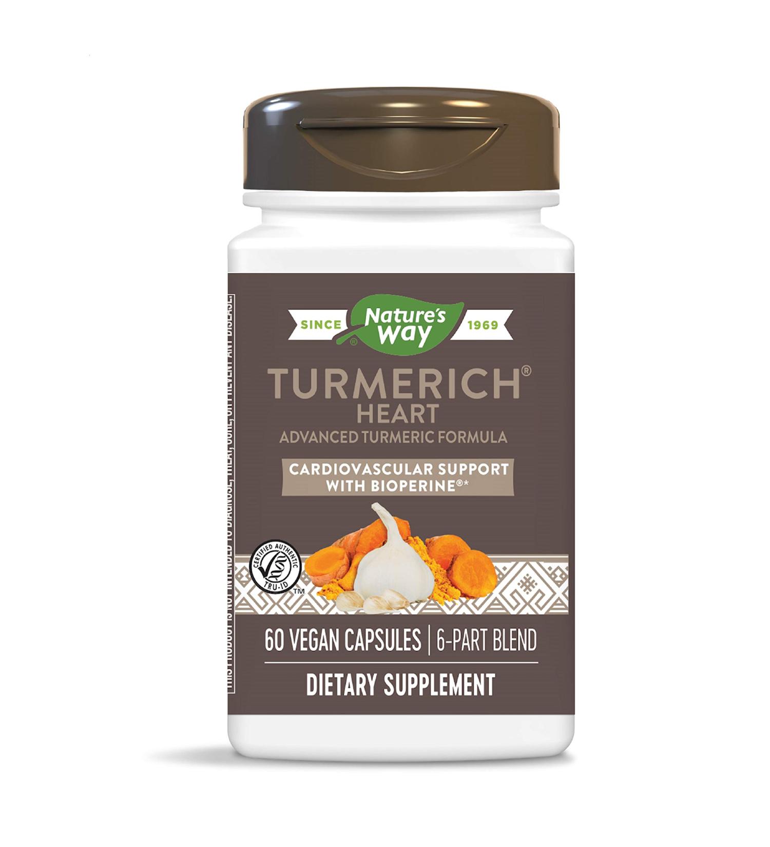 Nature's Way TurmeRich Heart Advanced Turmeric Formula - 60 Capsules for Optimal Heart Health - Buy Online on GoSupps.com
