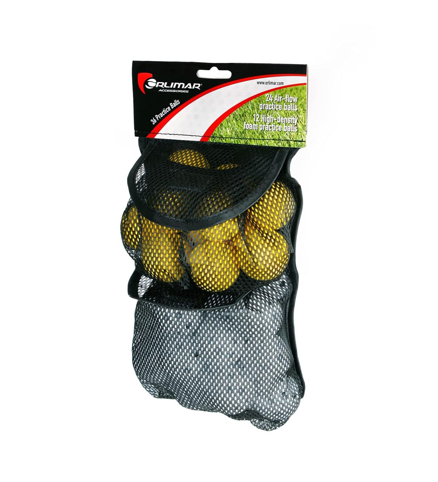 Orlimar 36-Pack Practice Golf Balls: 24 Plastic with Holes, 12 Foam - Perfect for Training and Improving Your Golf Game - Buy Online on GoSupps.com