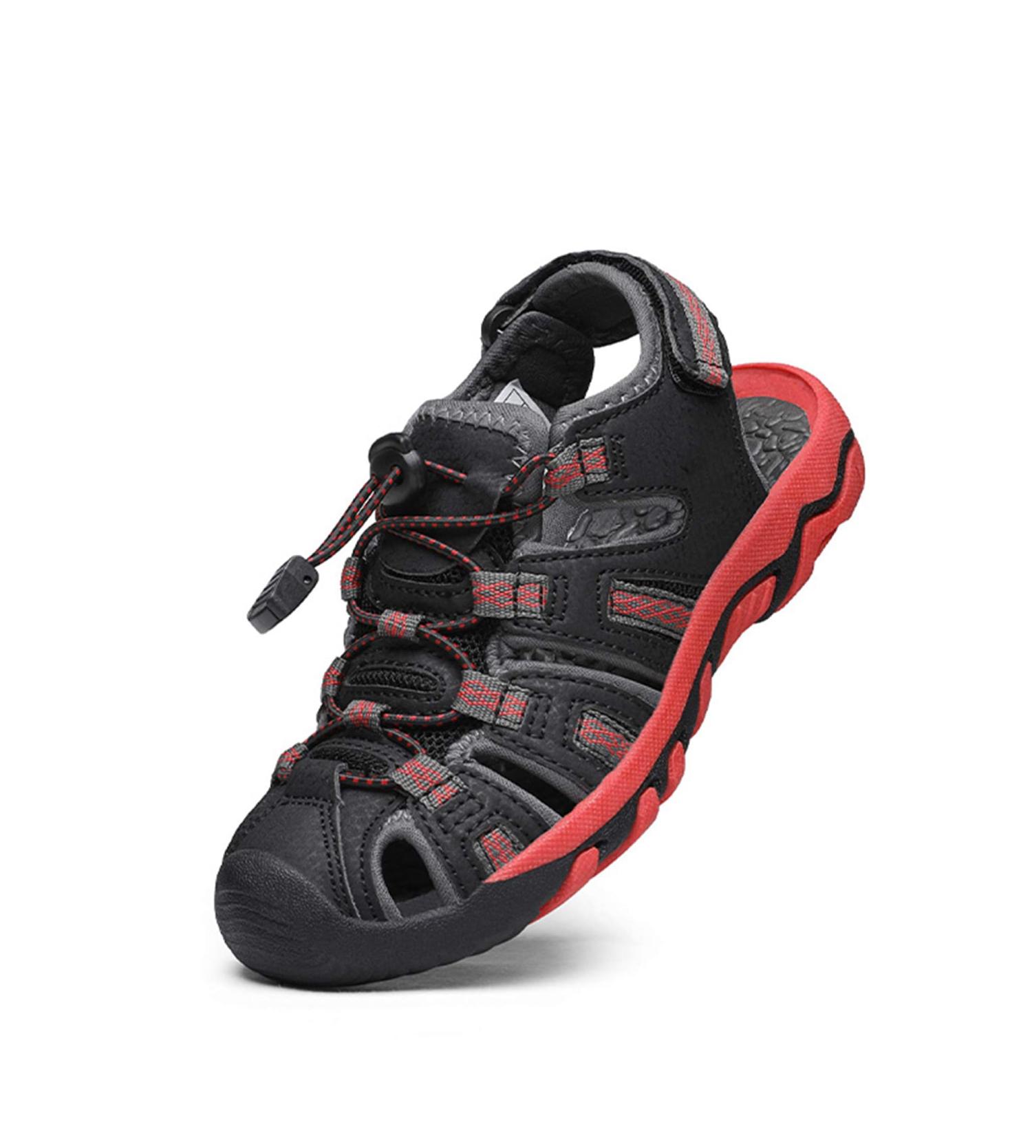 DREAM PAIRS Unisex Kids 160912-k Sports Sandals | 32 EU Black Grey Red - Comfortable & Stylish Sandals for Active Kids - Buy Online on GoSupps.com