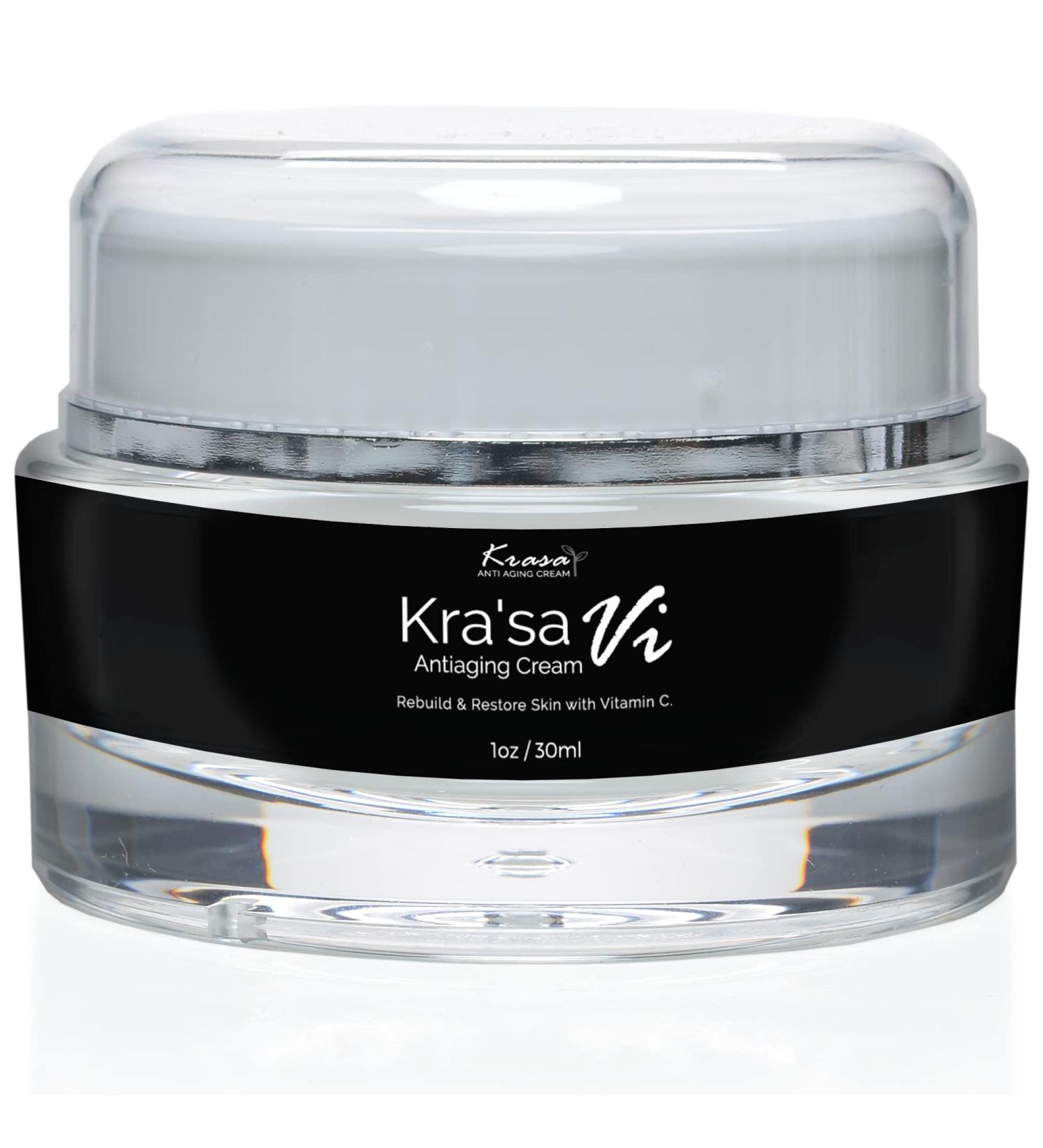Kra'sa Vi Anti-Aging Cream - Rebuild & Restore Skin with Vitamin C - Nourishing & Hydrating - Collagen Boosting Day & Night Cream for Bright Healthy Looking Appearance - Buy Online on GoSupps.com