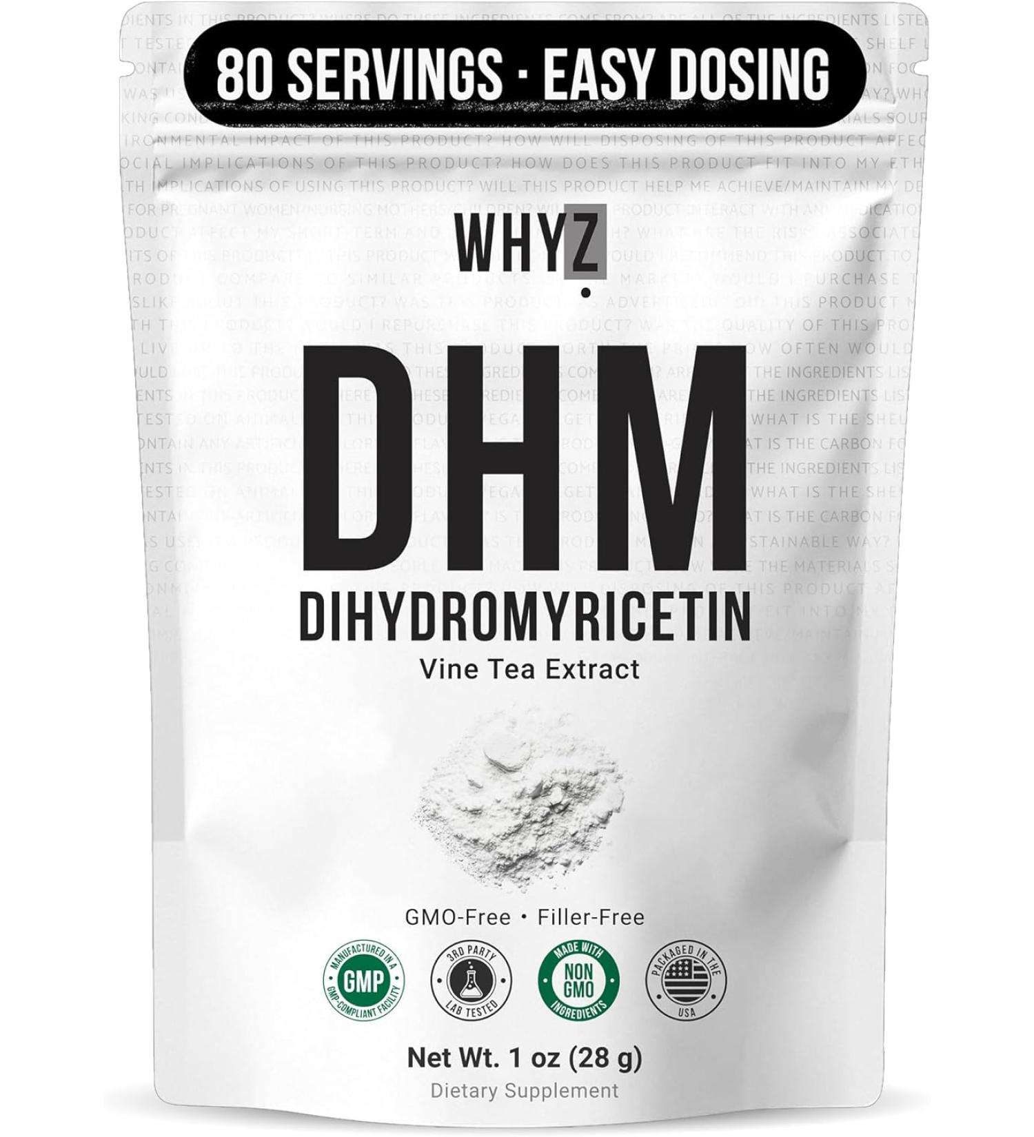 Dihydromyricetin Powder 28g 100% Pure DHM Supplements Liver Support Hydration & Body Replenishment Premium Quality DHM Supplement for Wellness 80 Servings - Buy Online on GoSupps.com