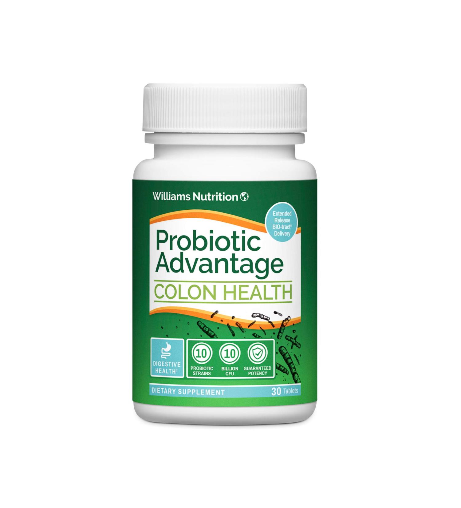 Dr. Williams Probiotic Advantage | Extra Strength Colon Health 30 Tablets - Buy Online on GoSupps.com
