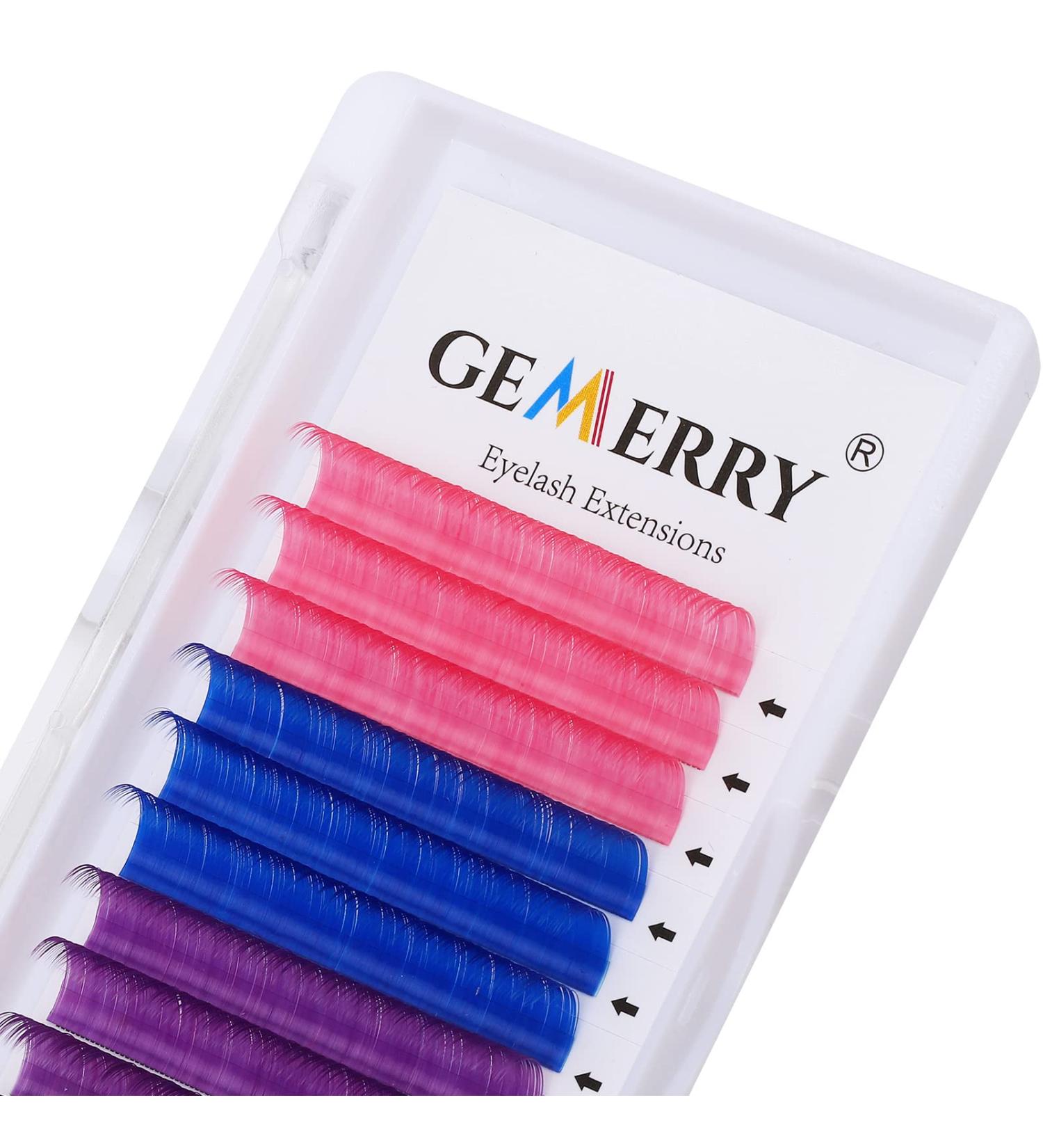 Colored Lash Extensions 0.07mm D Curl 20mm - Pink Blue Purple Brown - GEMERRY Classic Eyelashes (20mm) - Buy Online on GoSupps.com
