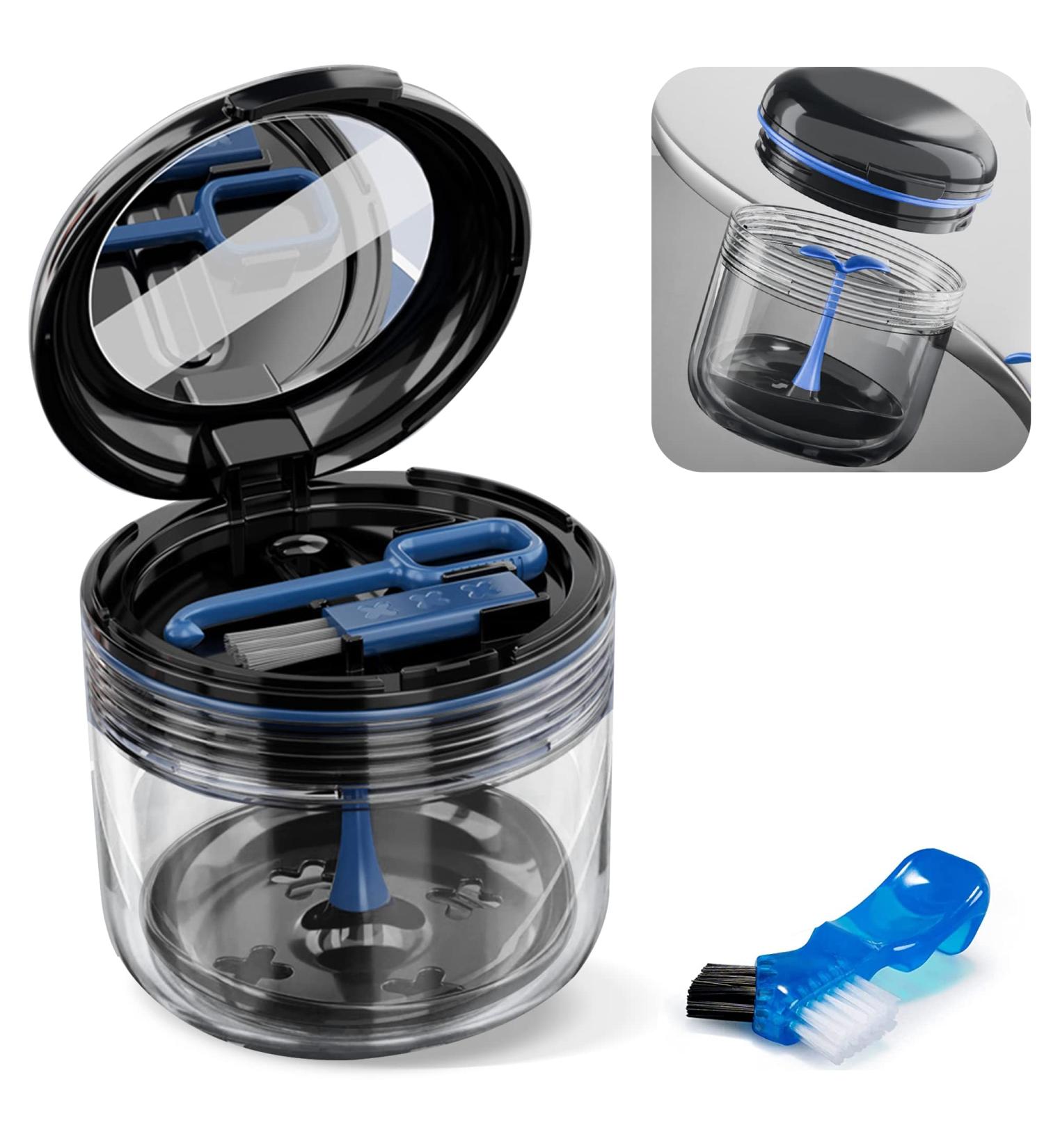 Dentures Case & Box | 3 Pcs Denture Brush Set (Black) - International Shipping Available - Buy Online on GoSupps.com