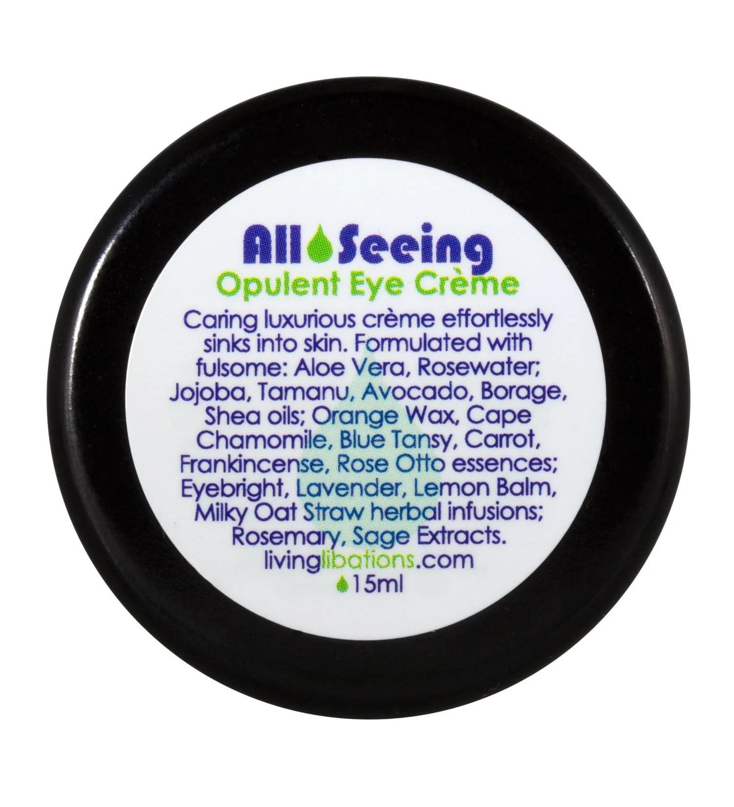 LIVING LIBATIONS - Organic All Seeing Opulent Eye Cr me | Natural Wildcrafted Vegan Clean Beauty (0.5 fl oz | 15 mL) 0.5 Fl Oz (Pack of 1)