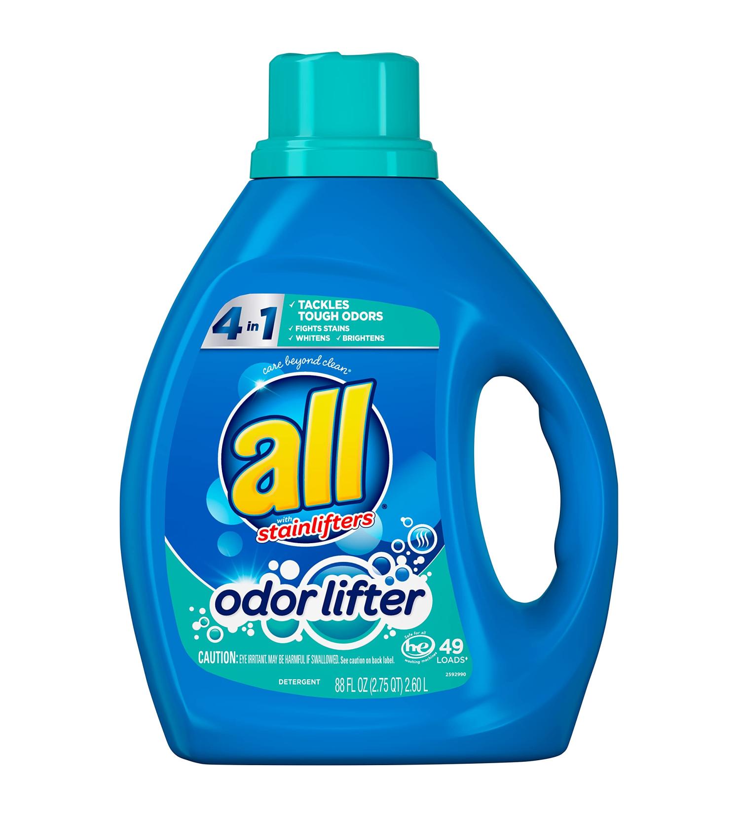 All Laundry Detergent Liquid - Odor Lifter for Sporty Families 88 oz 49 Loads - Tough on Odors Ideal for International Shipping - Buy Online on GoSupps.com