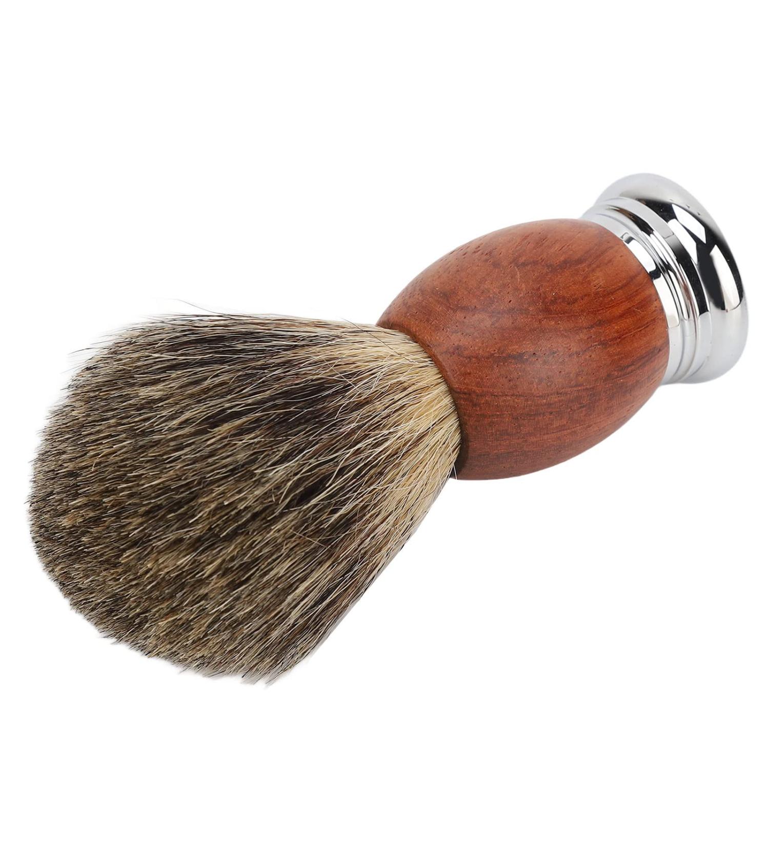Elegant Wooden Handle Shaving Brush | Ergonomic Beard Brush for Home & Travel - Premium Quality - Buy Online on GoSupps.com