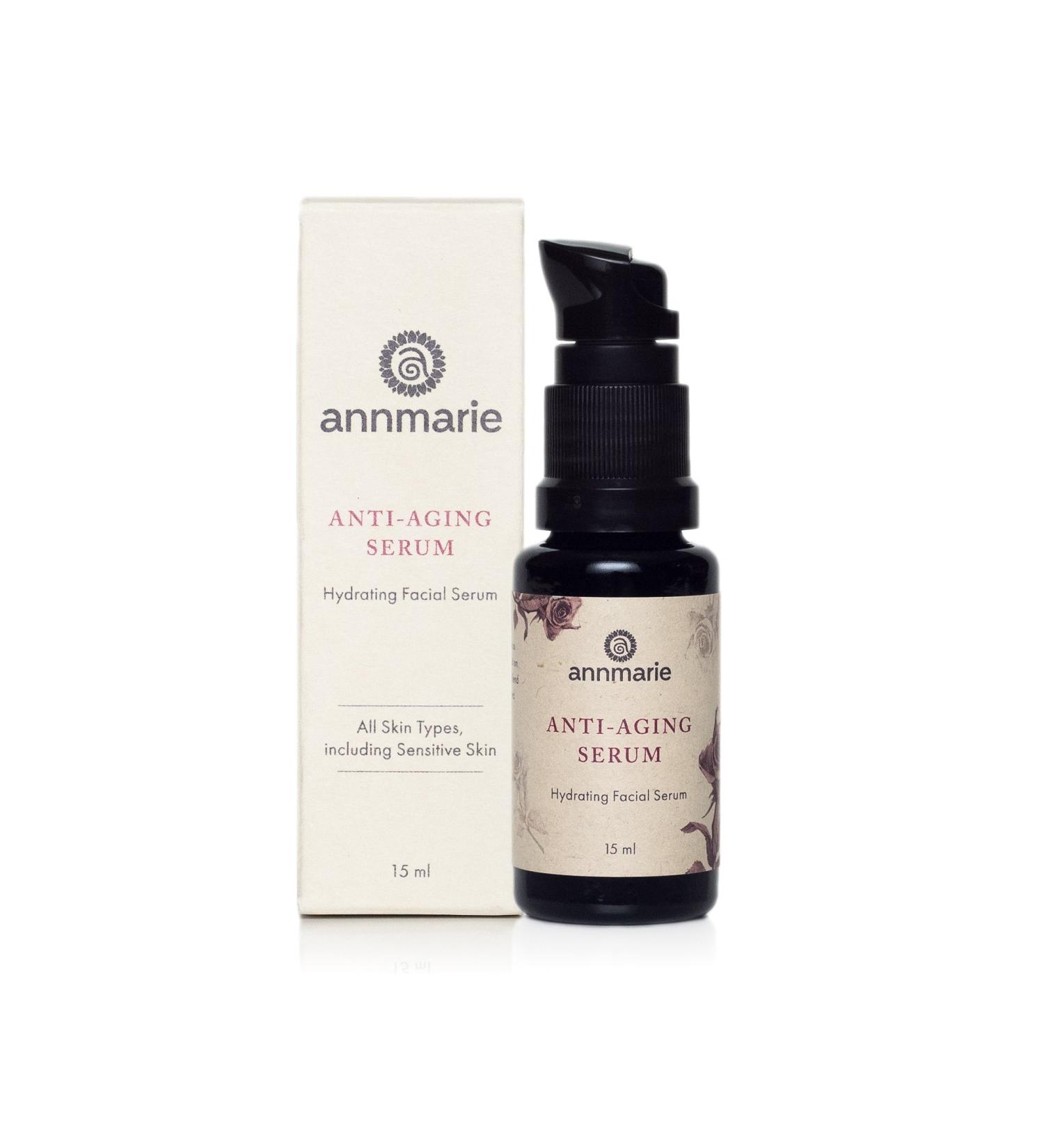 Annmarie Anti-Aging Serum with Aloe, Hyaluronic Acid & Herbal Extracts - Hydrating & Firming Treatment for Dry Skin, Fine Lines & Wrinkles - Buy Online on GoSupps.com