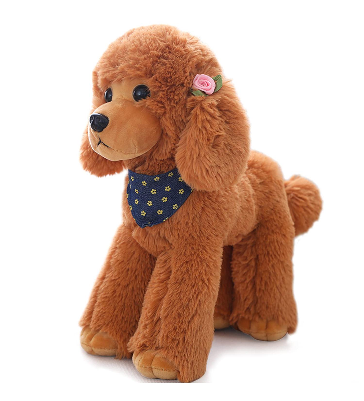 Heionia Teddy Dog Plush Toy - Kawaii Brown Poodle Cuddly Toy (20cm) | Perfect Gift for Kids & Girls | International Shipping Available - Buy Online on GoSupps.com