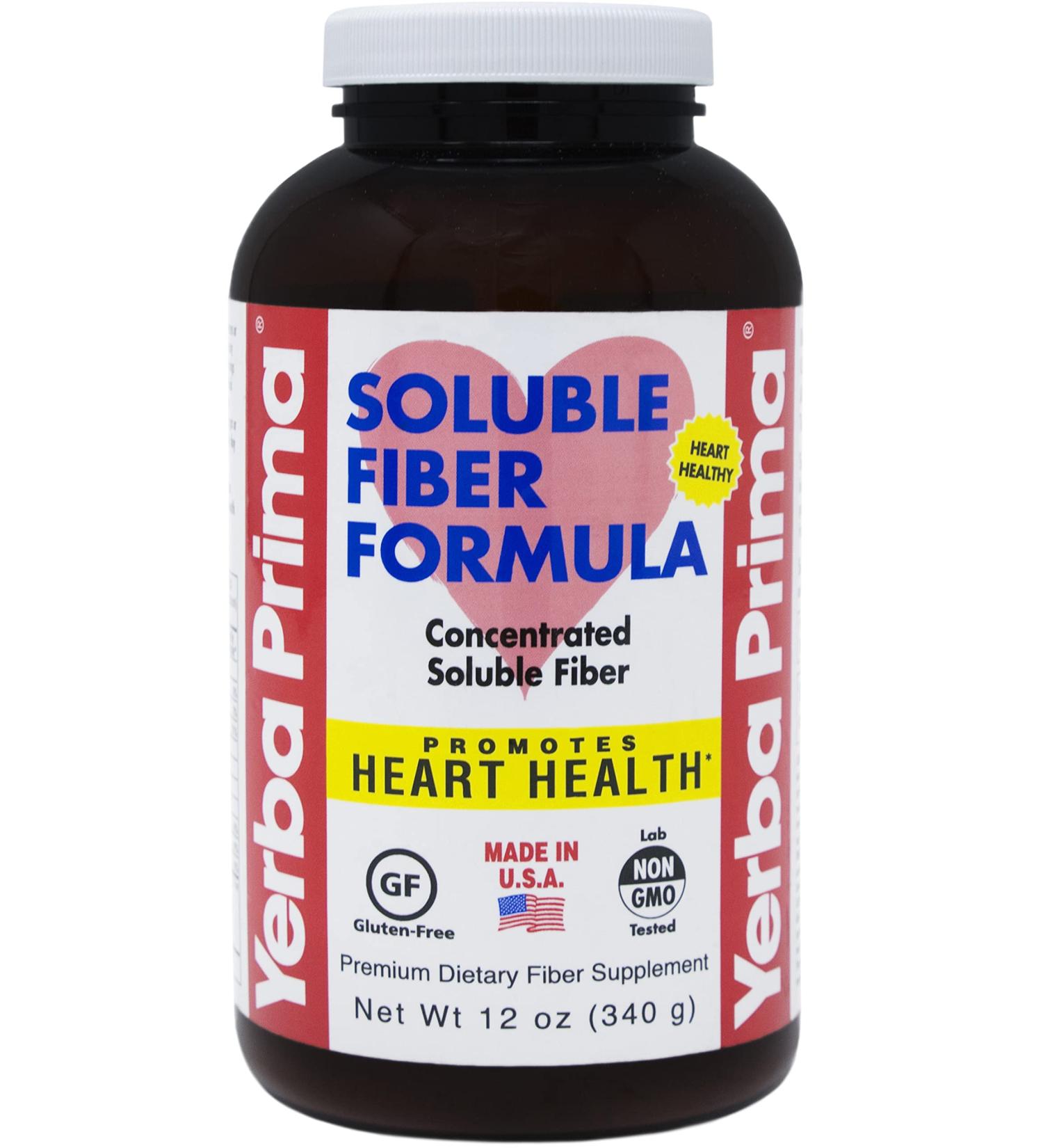 Yerba Prima Soluble Fiber Formula Powder 12 Ounce - Premium Dietary Fiber Supplement | Gluten Free, Non-GMO, Made in USA - Buy Online on GoSupps.com