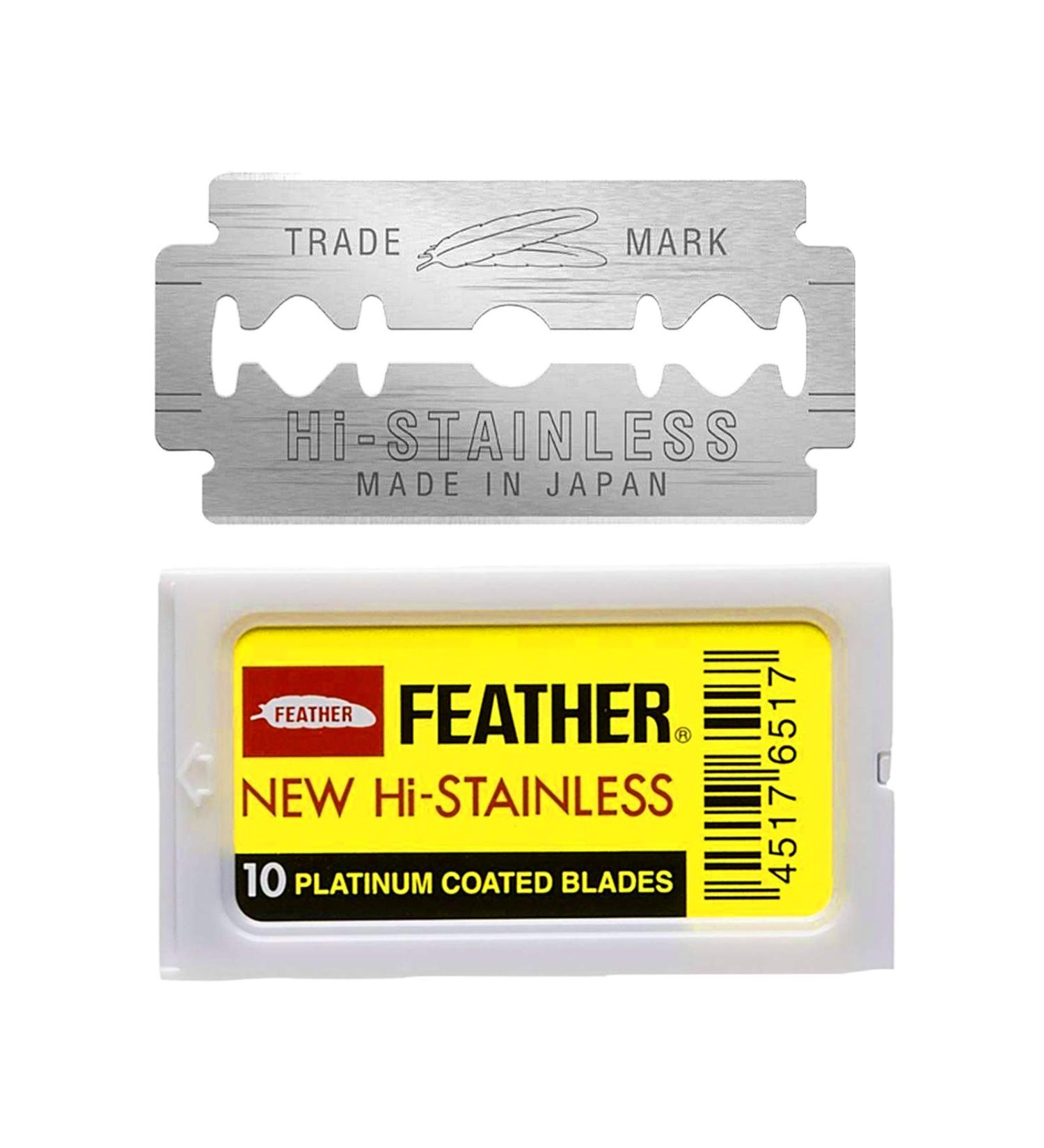 Feather Double Edge Safety Razor Blades - 10 Count (Pack of 1) - Buy Online on GoSupps.com