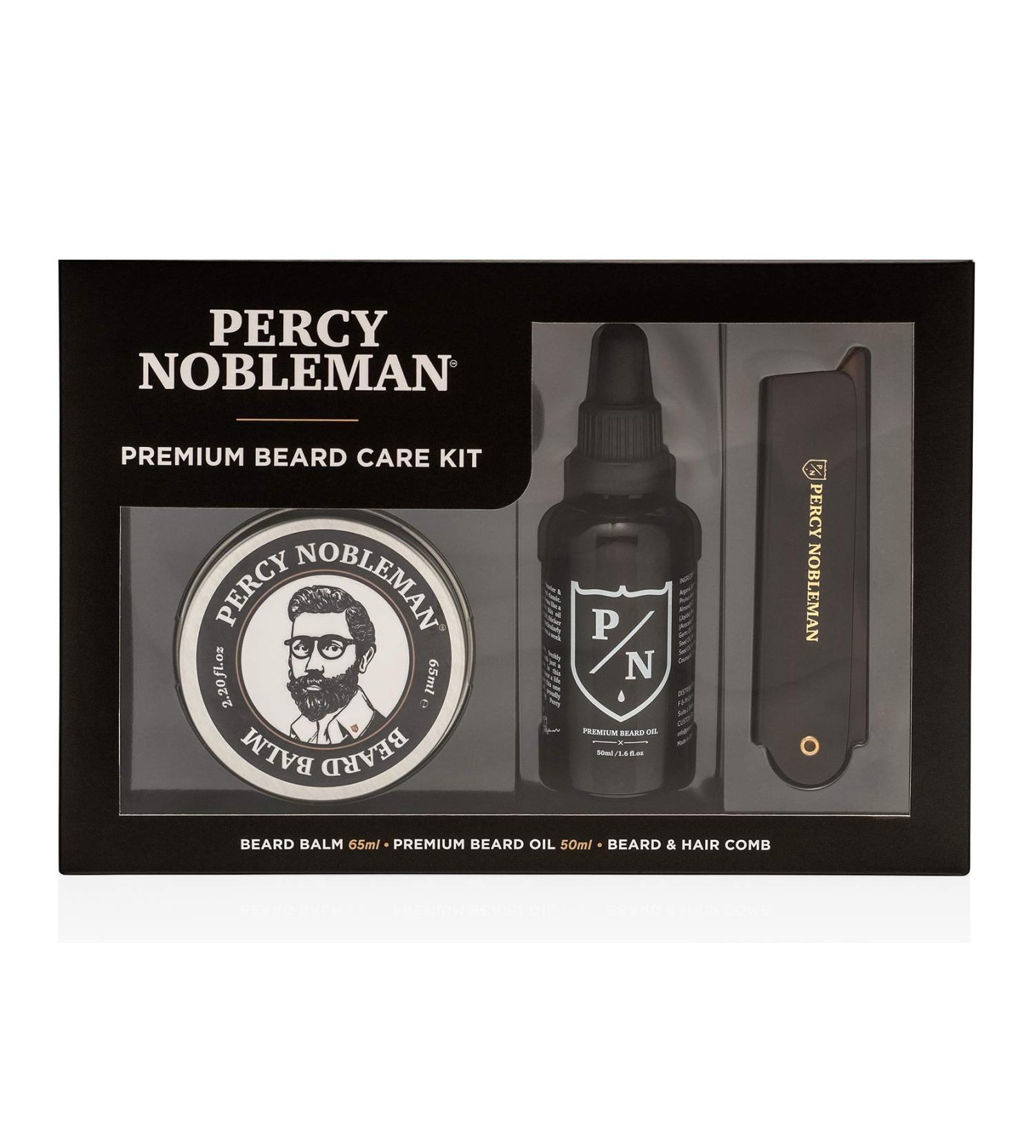 Percy Nobleman Premium Beard Care Kit - Limited Edition Beard Grooming Set with Oil, Balm, and Comb - Buy Online on GoSupps.com