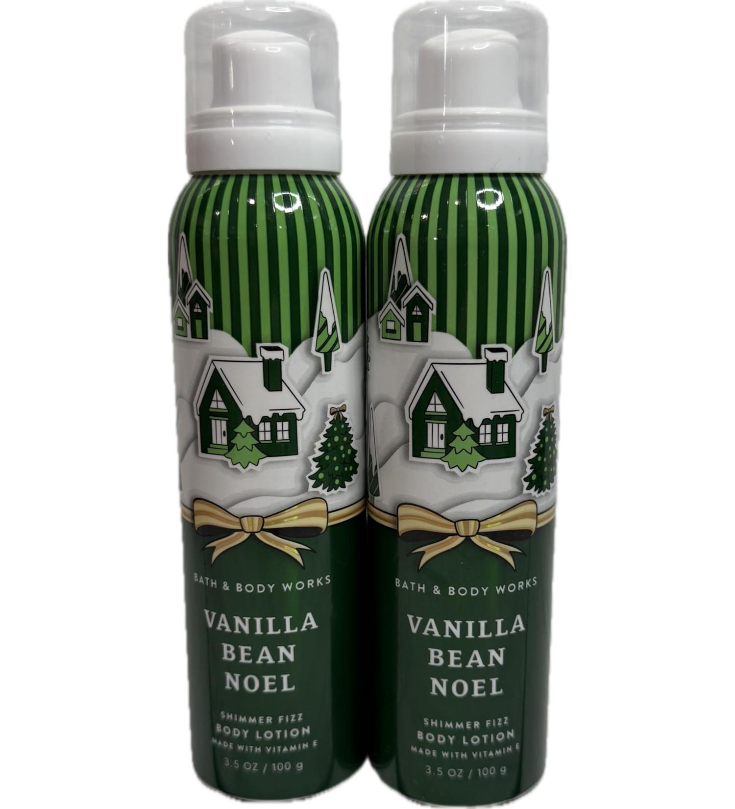 Bath & Body Works Vanilla Bean Noel Fizz Shimmer Body Lotion 3.5 Ounces Each Pack of 2