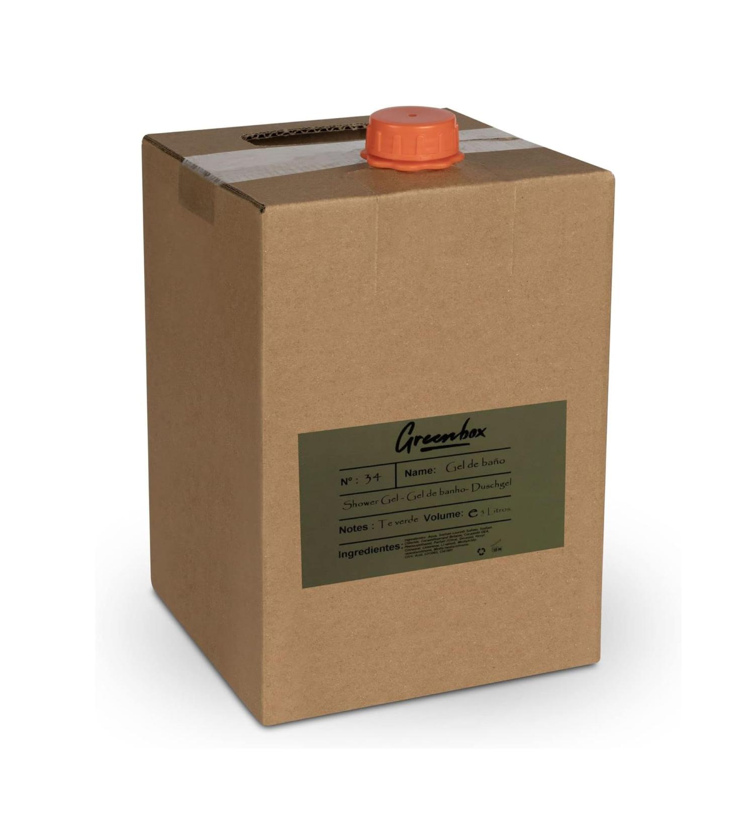  INTERCABO Organic shower gel refill in a "bag-in-box" - moisturizing and green tea scented shower gel 5L. Eco-friendly packaging with a carrying handle. Save money and the environment. - Buy Online on GoSupps.com