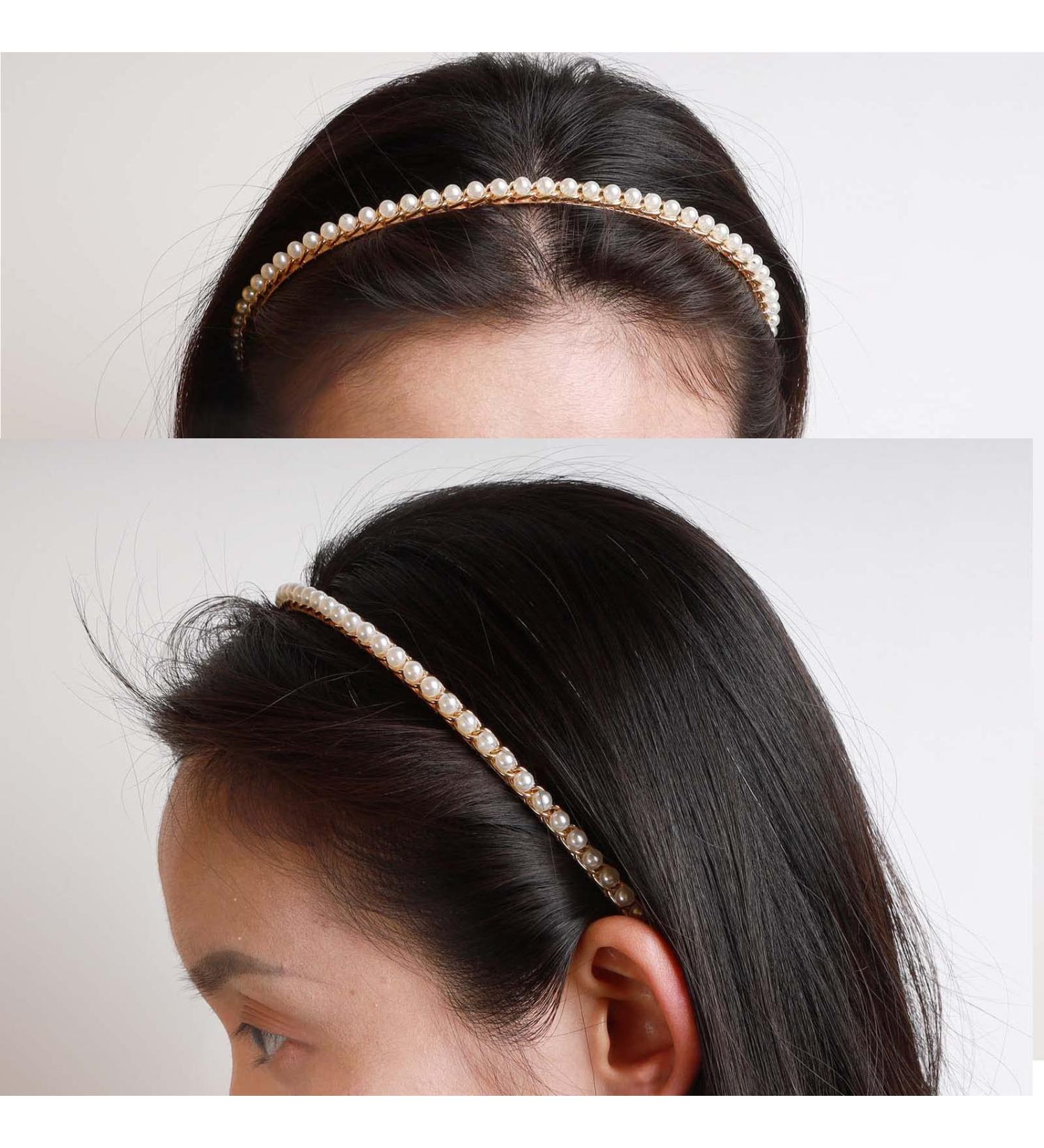TseenYi Pearl Hairband Headband Gold Metal Pearl Headbands Jewelry for Women and Girls Bride Bridesmaid Wedding Hairpin Hair Band Valentine s day - Buy Online on GoSupps.com