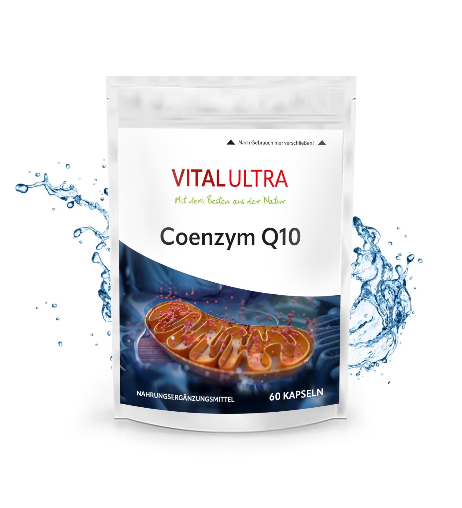 Vital Ultra Coenzyme Q10 - 60 Vegan Capsules | 200mg Fermented CoQ10 from Germany - No Additives - Buy Online on GoSupps.com