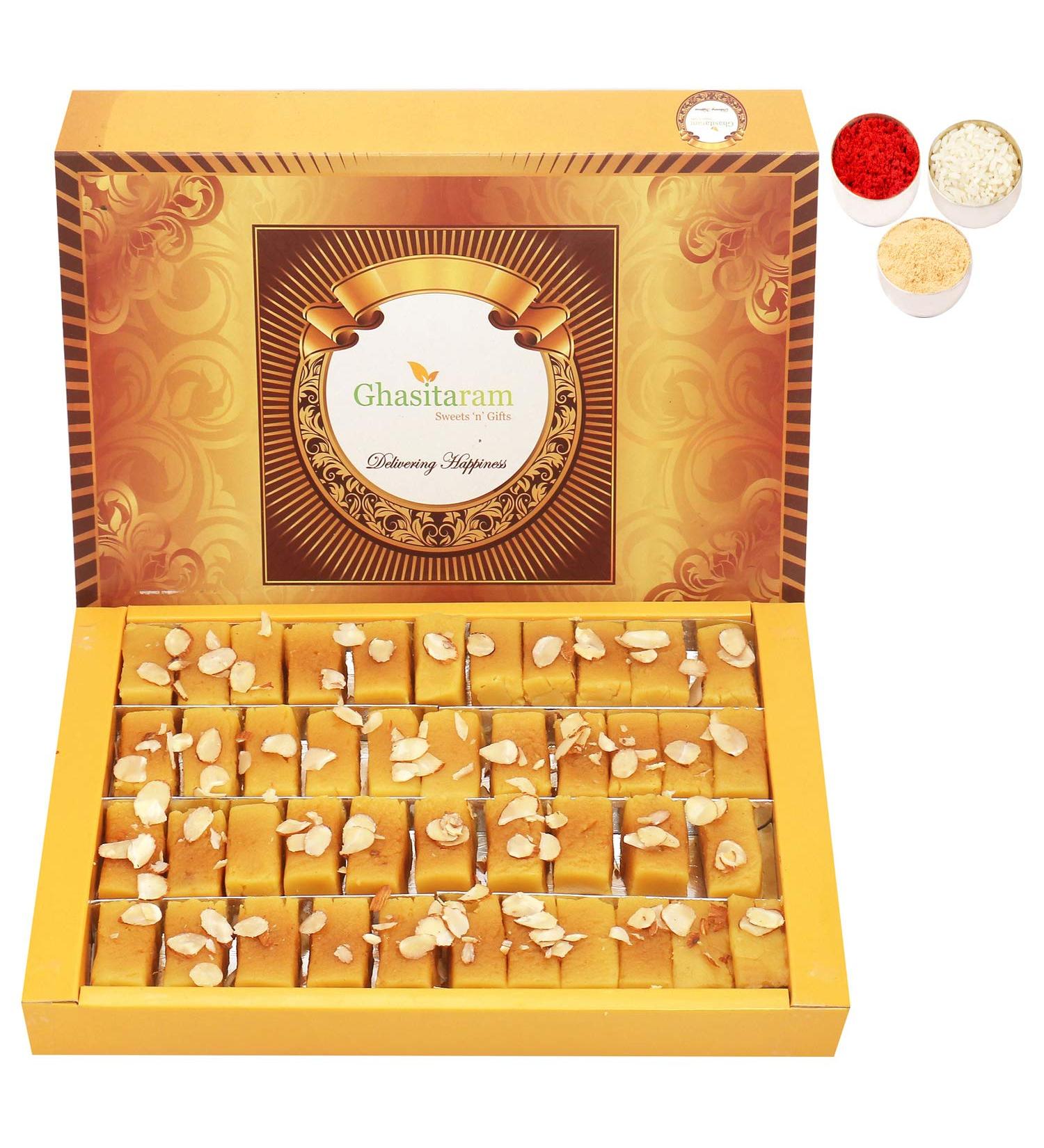 Ghasitaram Gifts Bhaidooj Gifts Sweets - Soft Mysore pak (800 GMS) - Buy Online on GoSupps.com