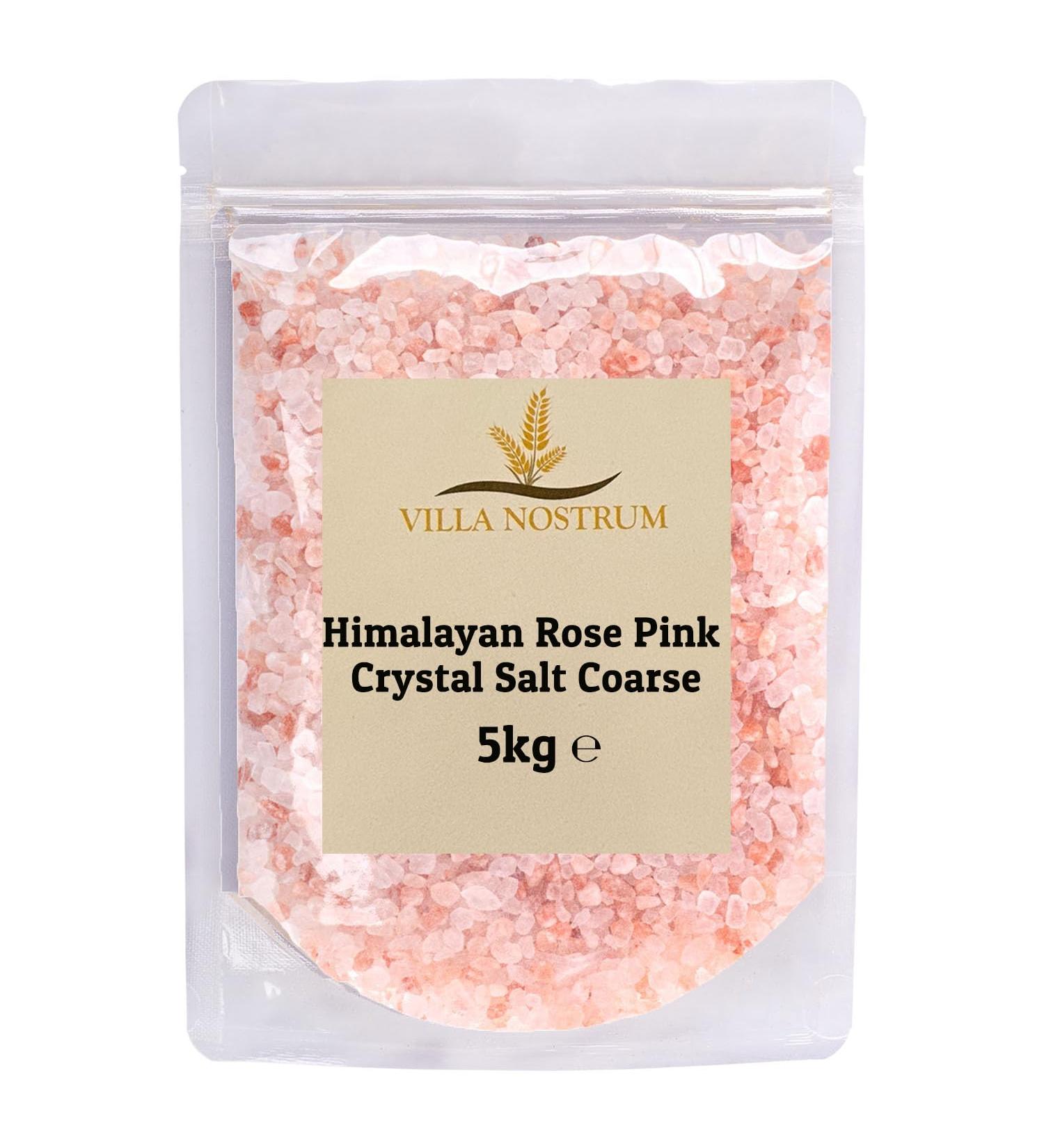 Himalayan Rose Pink Salt (Coarse) 5kg | Unrefined No Additives Resealable Pouch by Villa Nostrum - Buy Online on GoSupps.com