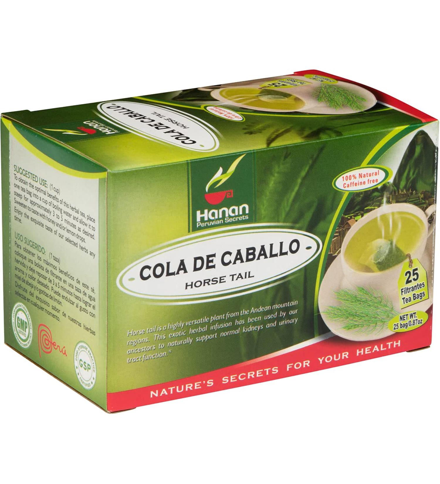 Horsetail Tea (Cola de Caballo) - 25 Teabags of All-Natural Horse Tail from Peru a.k.a. Shavegrass Snake Grass Equisetum Puzzlegrass - Buy Online on GoSupps.com