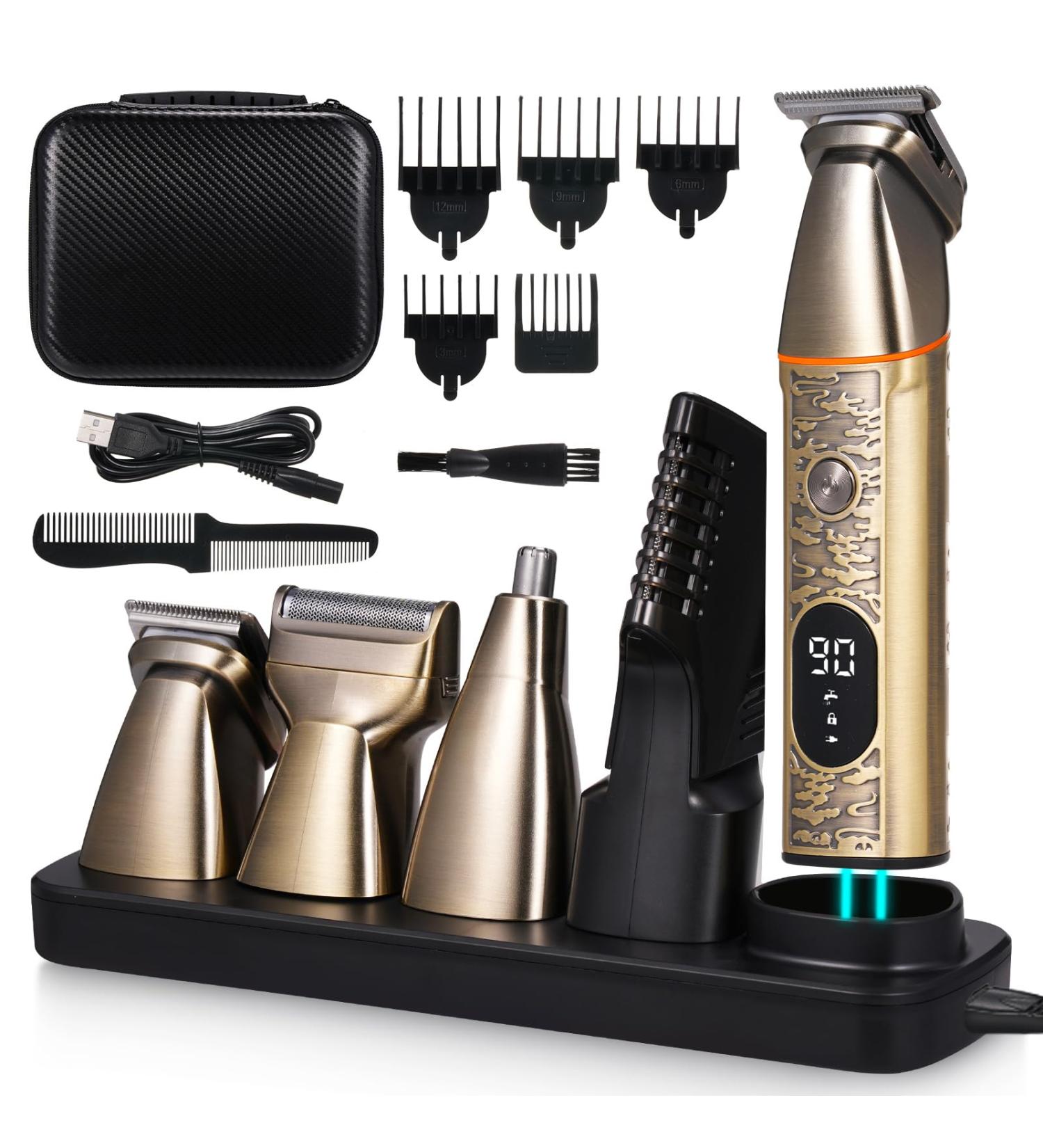 Bestauty Dock Charging Beard Trimmer | 5-in-1 Cordless Shaving Kit for Men | Hair Clippers Face Razors & Nose Hair Trimmer | Perfect Birthday Gift for Men - Buy Online on GoSupps.com