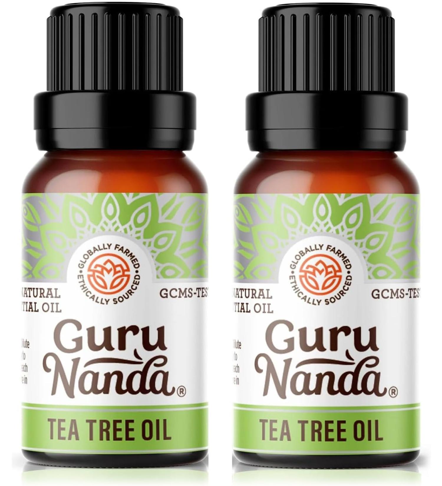 100% Pure Tea Tree Essential Oil - 30 ml (2 Pack) for Skin, Nails, Hair, Acne & Dandruff Control - GuruNanda Therapeutic Grade Oil - Aromatherapy Diffuser, Skin Care & Beauty - Buy Online on GoSupps.com