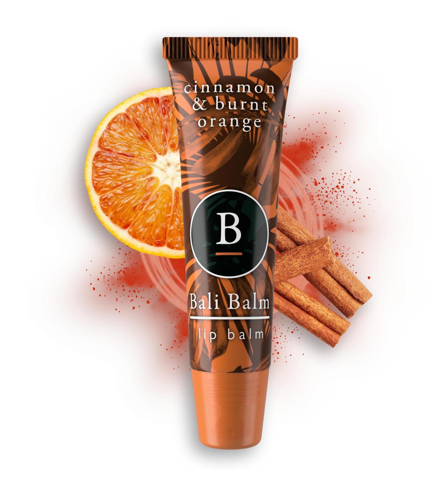 Moisturizing Cinnamon & Burnt Orange Lip Balm 0.50 Oz - Natural Vegan Hydrating Formula with Shea Butter - Beeswax-Free - Buy Online on GoSupps.com
