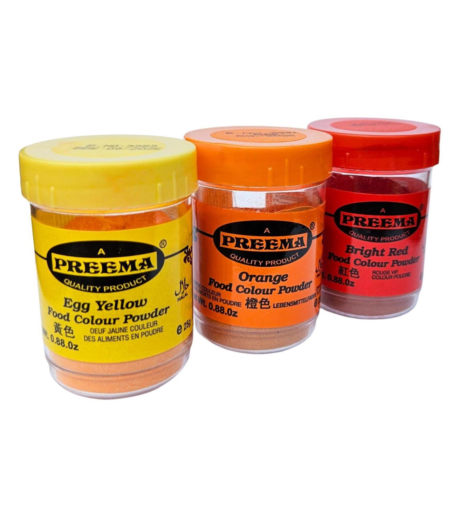 Preema Food Colouring Powder Yellow Orange and Red (Assorted 3x25g) Mixed - Buy Online on GoSupps.com