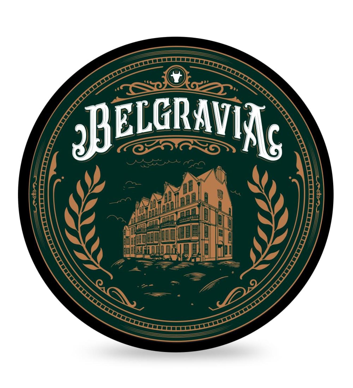 Belgravia Shaving Soap. Enriched with Donkey Milk Water Buffalo Milk Whey Proteins Omega 6 Hops Extract. Scent of Bergamot Pineapple Pink Pepper Red Currant Cypress Amber Oakmoss Musk Tallow