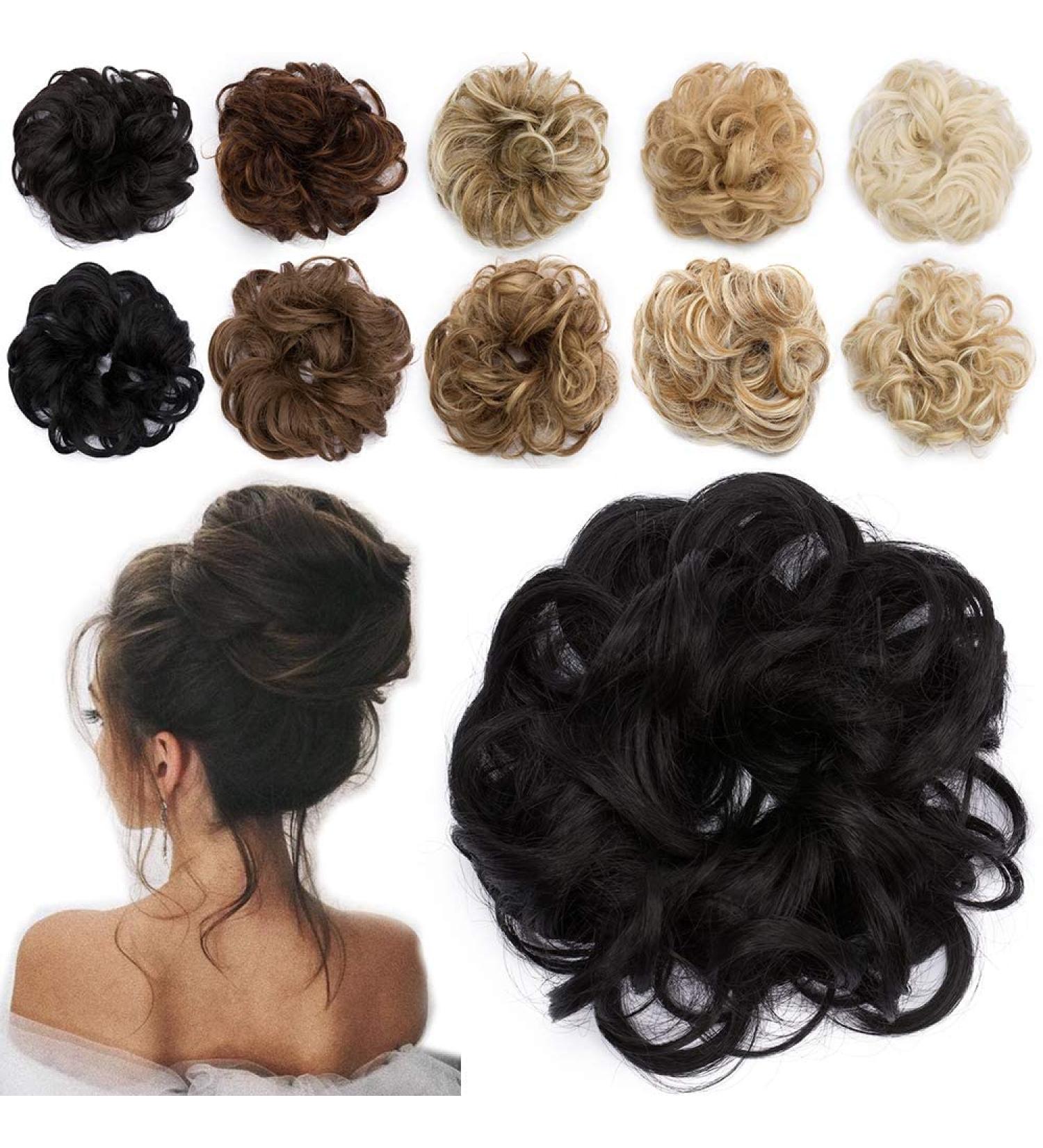 Tess Hair Part Dutt Black Hair Tie - Wavy Small Knot Updos Affordable 30g Hair Extensions for Women - Buy Online on GoSupps.com