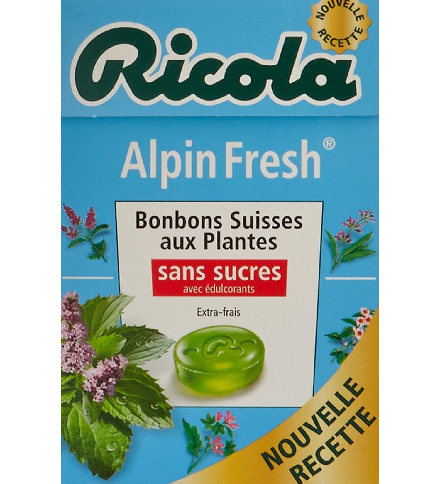 Ricola Bonbons Suisses aux plantes alpin fresh sans sucres avec dulcorants - La bo te de 50g - Buy Online on GoSupps.com