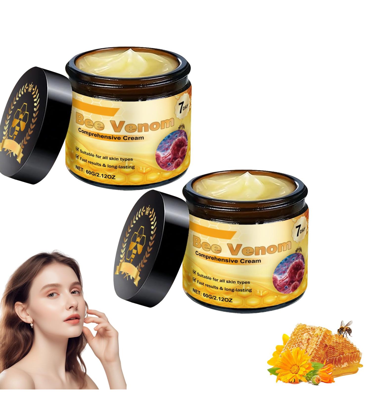 Bee Venom Comprehensive Cream Bee Venom Skin Treatment Cream Advanced Firming & Wrinkle-Reducing cream Natural Skin Moisturizer for All Skin Types(2PCS) - Buy Online on GoSupps.com