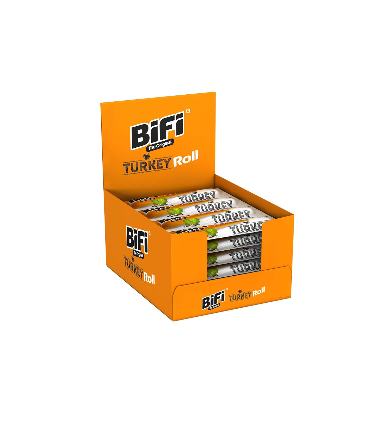 Bifi Roll Turkey 24 Pack - Hearty Salami Snack with Pepper Coriander & Garlic - Perfect for On-the-Go Office & Sports - Buy Online on GoSupps.com