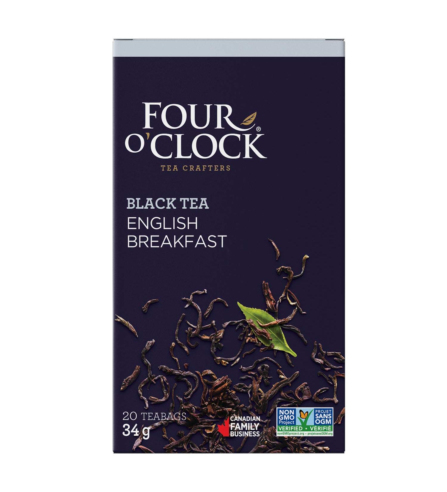 Four O'Clock Black Tea English Breakfast Non-Gmo Kosher Gluten-Free 20 Count 34g English Breakfast Black Tea - Buy Online on GoSupps.com