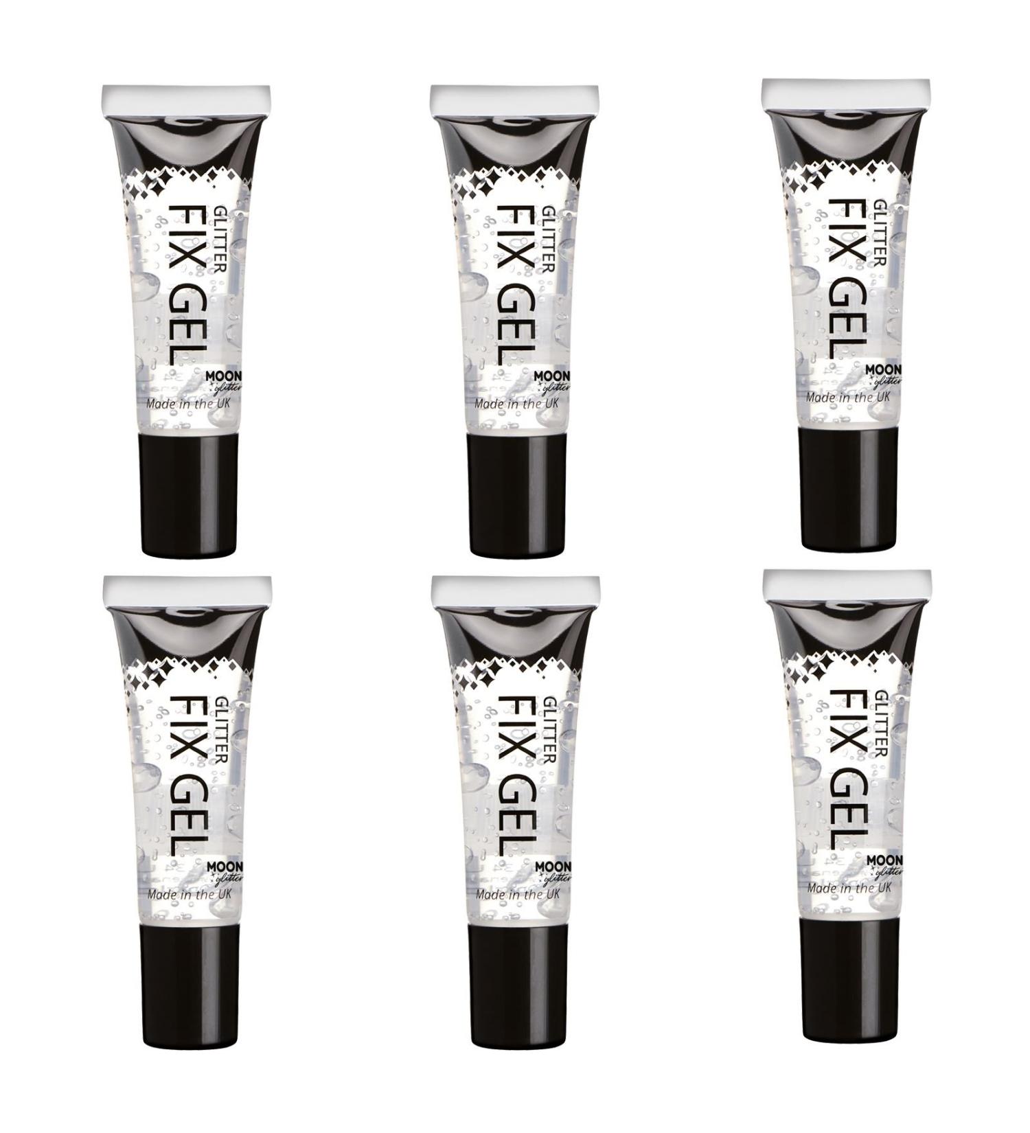 Glitter Fix Gel by Moon Glitter - Cosmetic Glitter Adhesive Primer for Face and Body - Set of 6 | For All Glitters Including Fine, Chunky, Holographic, Iridescent, and Biodegradable - Buy Online on GoSupps.com