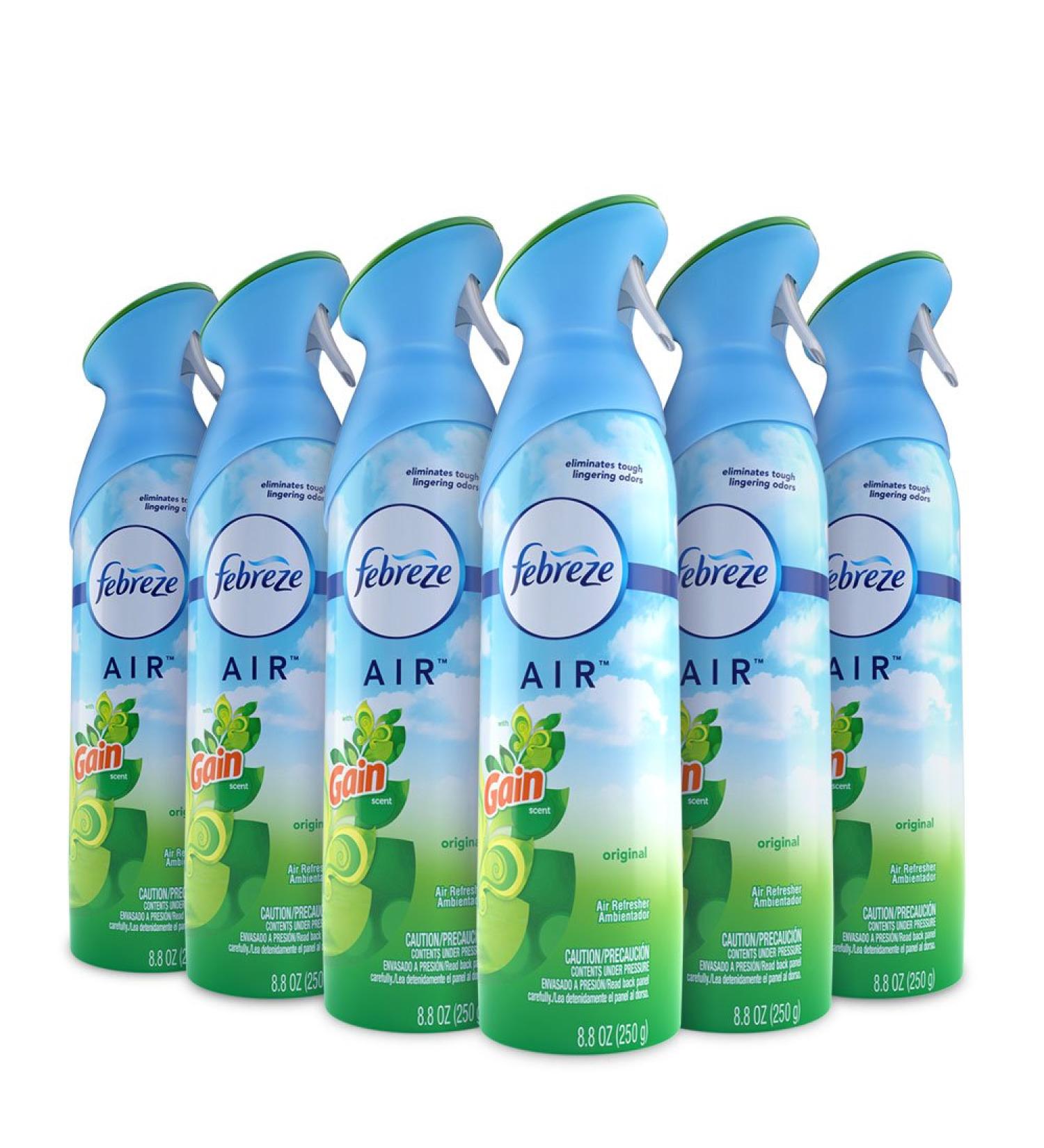 Febreze Gain Original Scent Air Freshener Spray 8.8 Oz (Pack of 6) | Odor Eliminator | Long-lasting Freshness - Buy Online on GoSupps.com