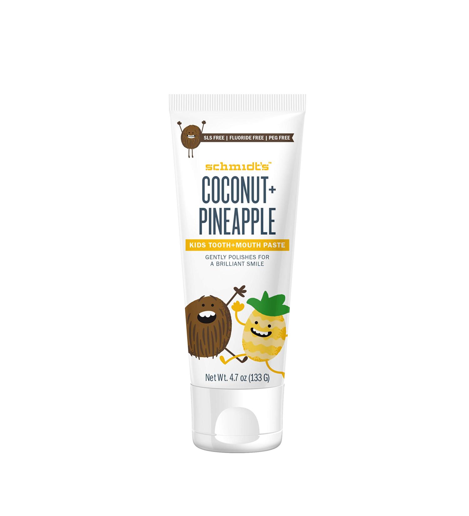 Schmidt's Kids Tooth & Mouth Paste - Coconut & Pineapple Flavor, 4.7 oz - Natural Oral Care - Buy Online on GoSupps.com