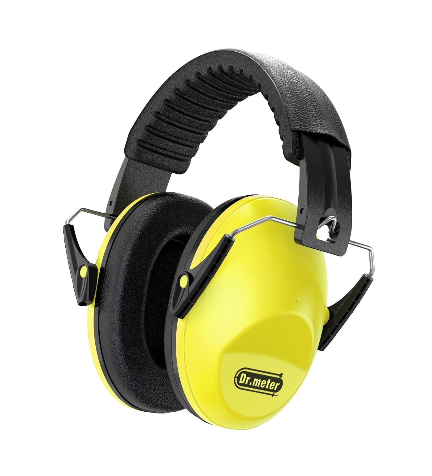 Dr.meter Children Noise Protection Headphones SNR 27dB - Ear Protection Earmuffs for School, Drum Kit, Autism - Yellow - Buy Online on GoSupps.com
