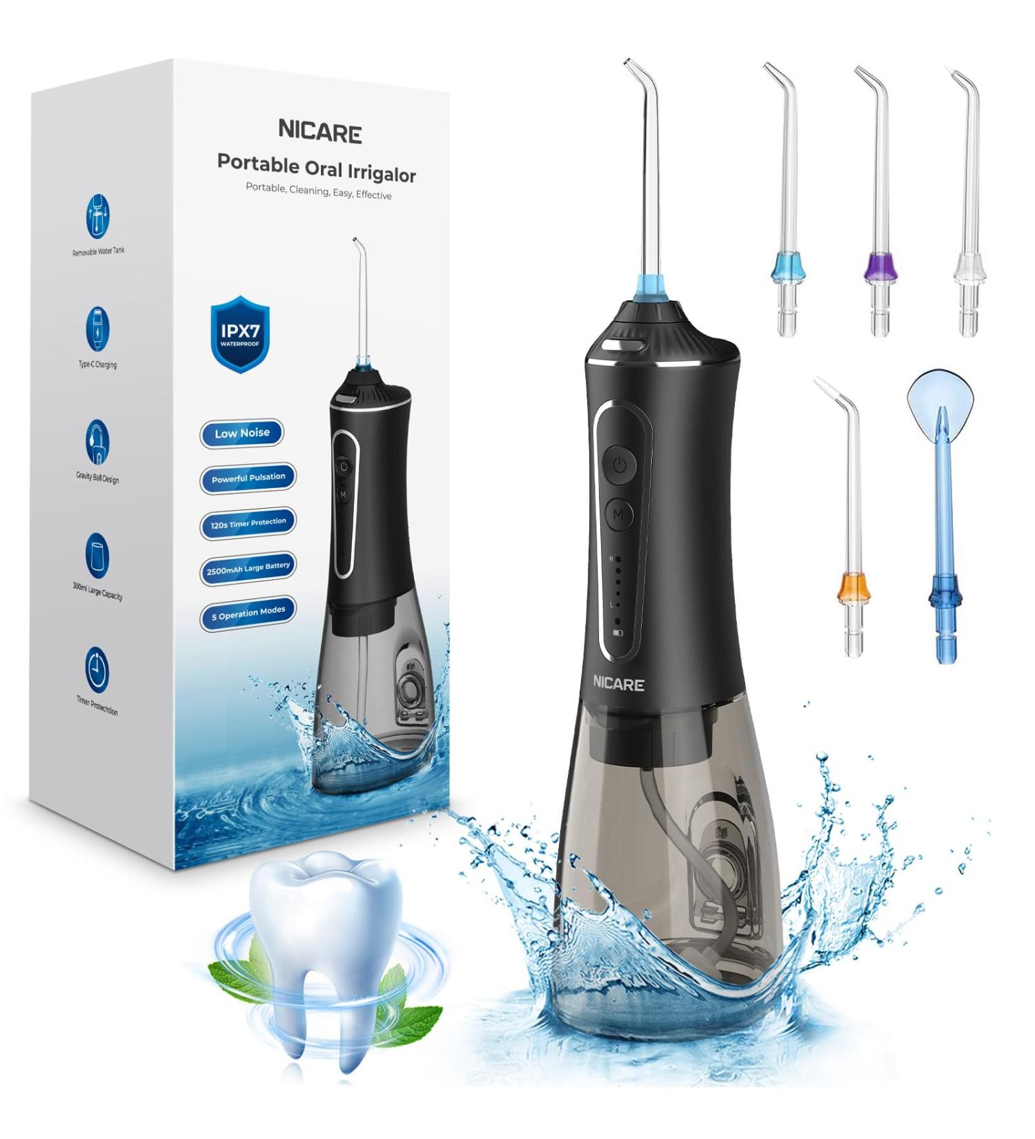 Buy Cordless Water Flosser - 300ML Portable IPX7 Waterproof 5 Modes USB Rechargeable | Perfect for Home & Travel - Buy Online on GoSupps.com