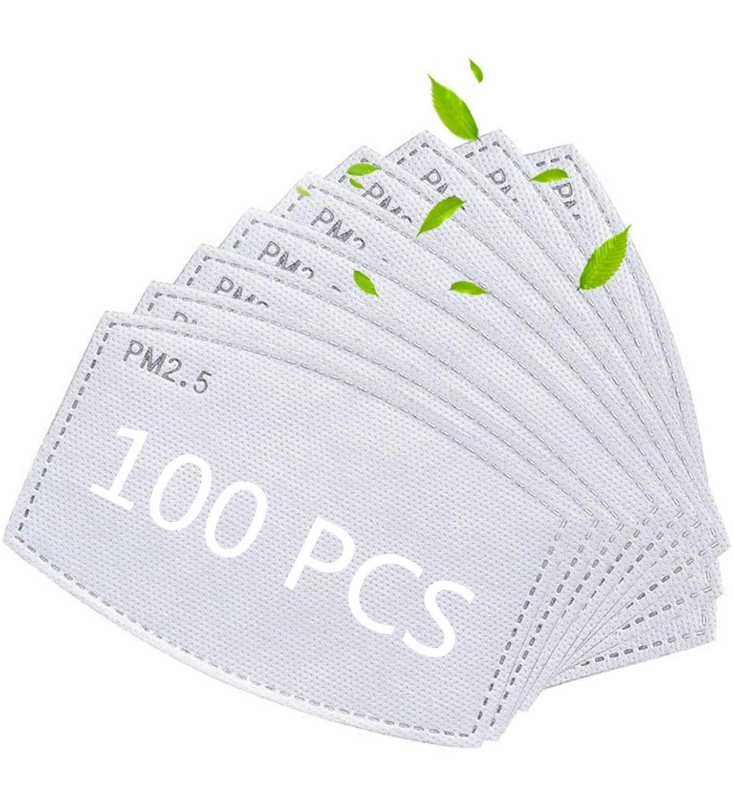 100 PCS Adult PM2.5 Activated Carbon Filters | 5-Layer Replaceable Anti Haze Filter Paper - Buy Online on GoSupps.com