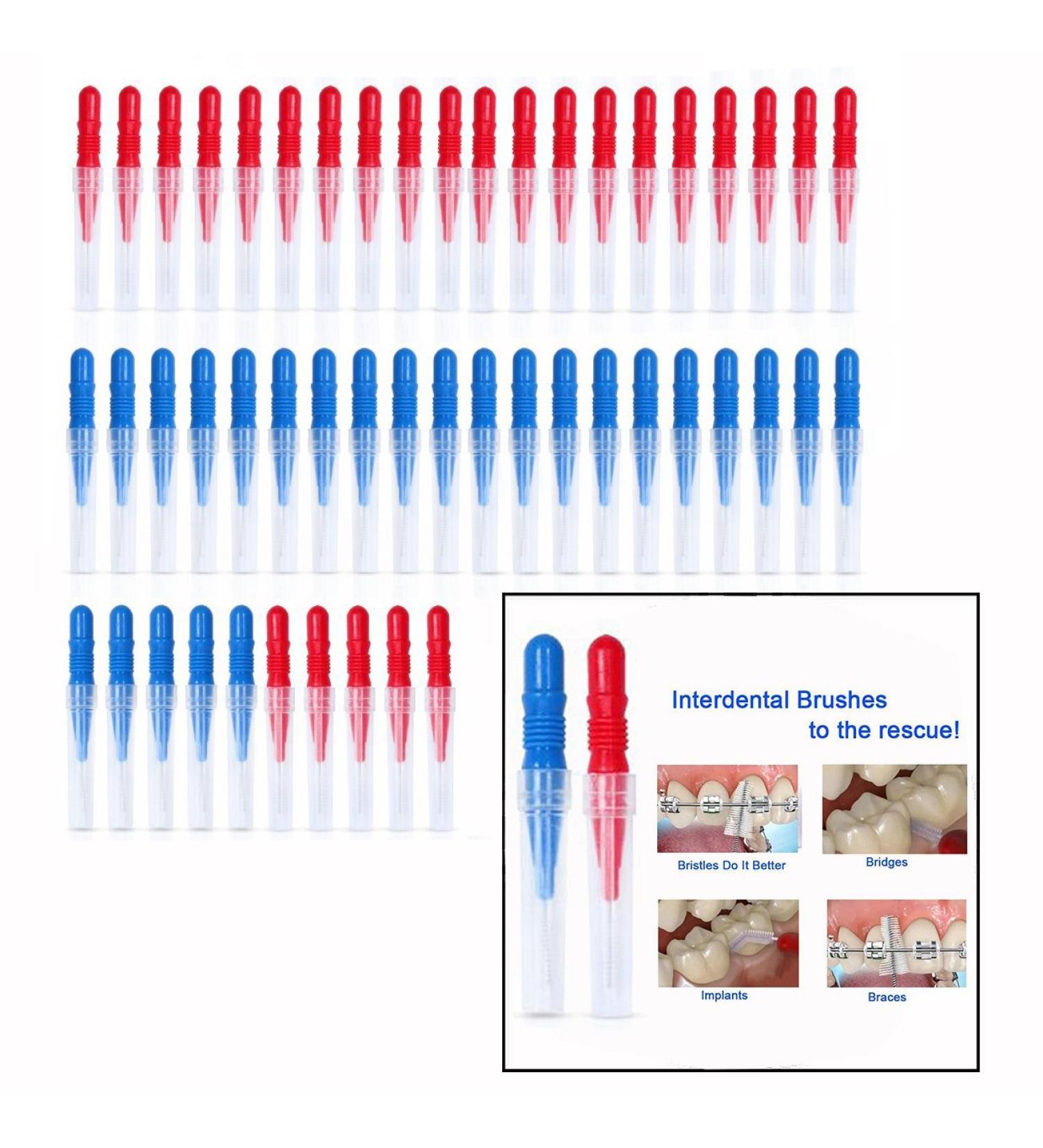 OFKPO Interdental Brush Kit - 50 Pieces Dental Care Tooth Cleaner (2.5 mm & 3.0 mm) - International Shipping Available - Buy Online on GoSupps.com