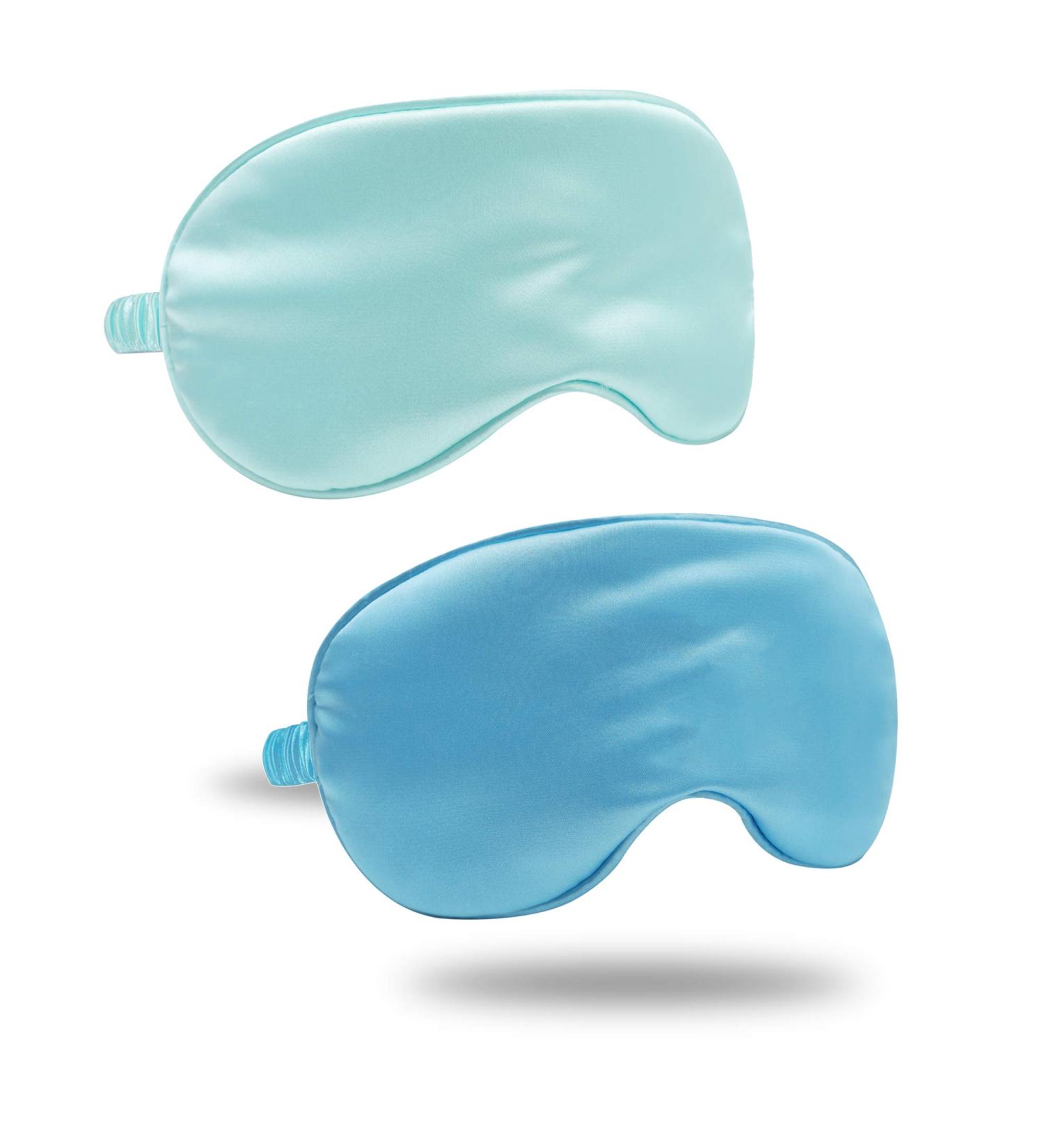 ZLYC Silk Satin Sleep Mask - Light Blue Mint Blue | Elastic Strap | for Women Men | Travel Eye Sleeping Blindfold - Buy Online on GoSupps.com
