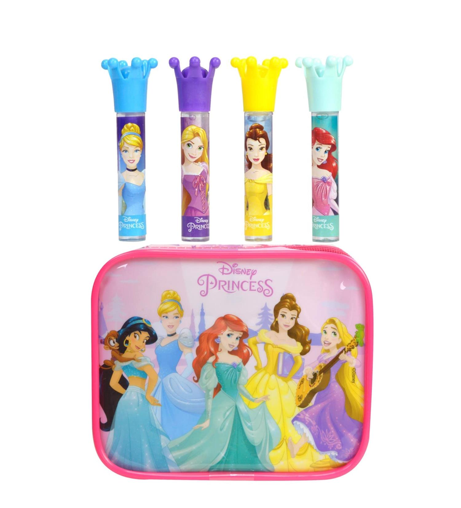 Markwins Lip Gloss Set and Princess Pouch - Makeup Kit for Girls with 4 Lip Glosses and a Pouch with Your Favorite Princesses - Toys and Gifts for Girls - Buy Online on GoSupps.com